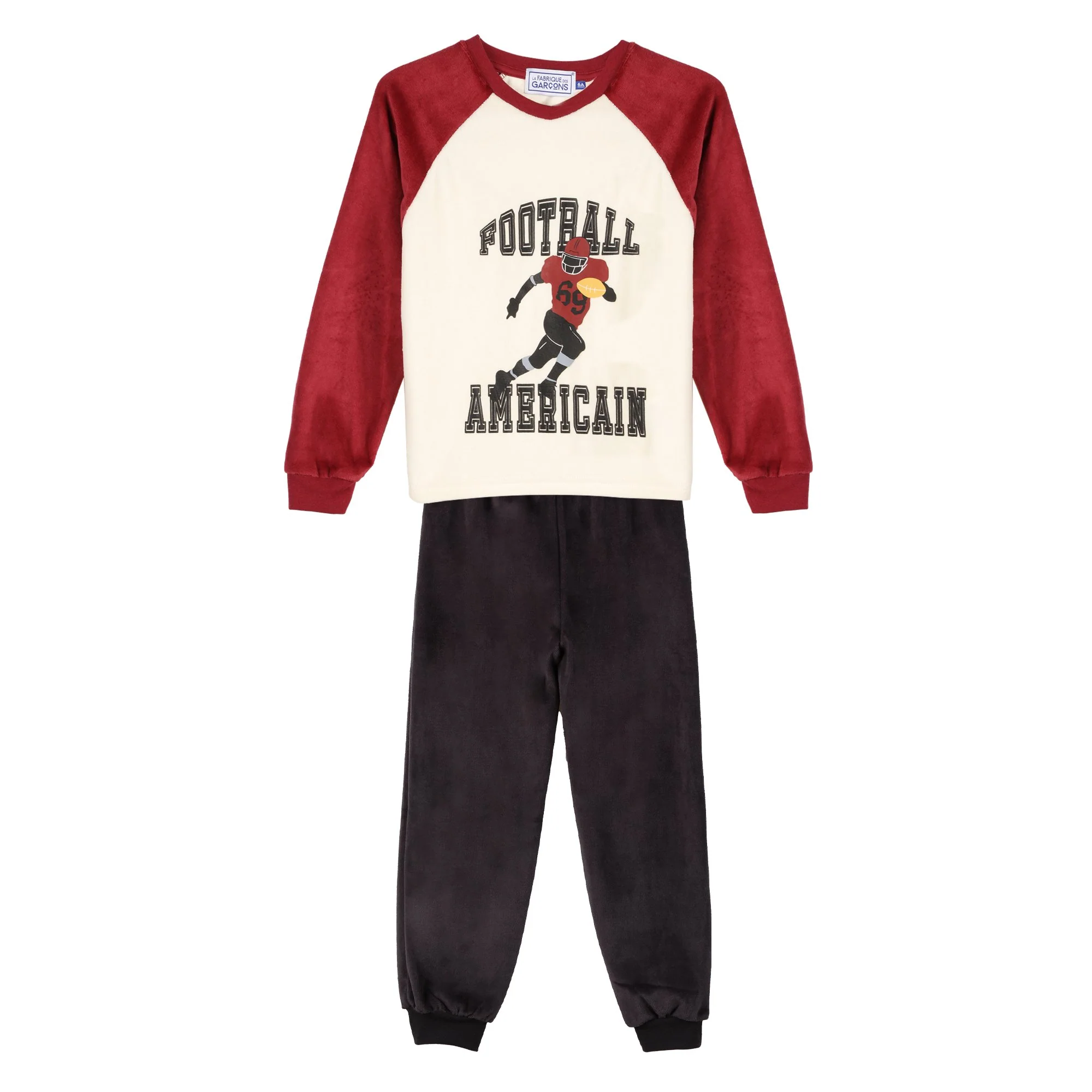 Pyjama velours 3/14 ans - Bleu