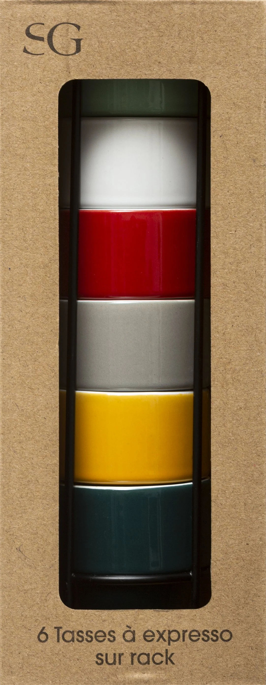 Rack 6 tasses colorama 5cl - Image 3