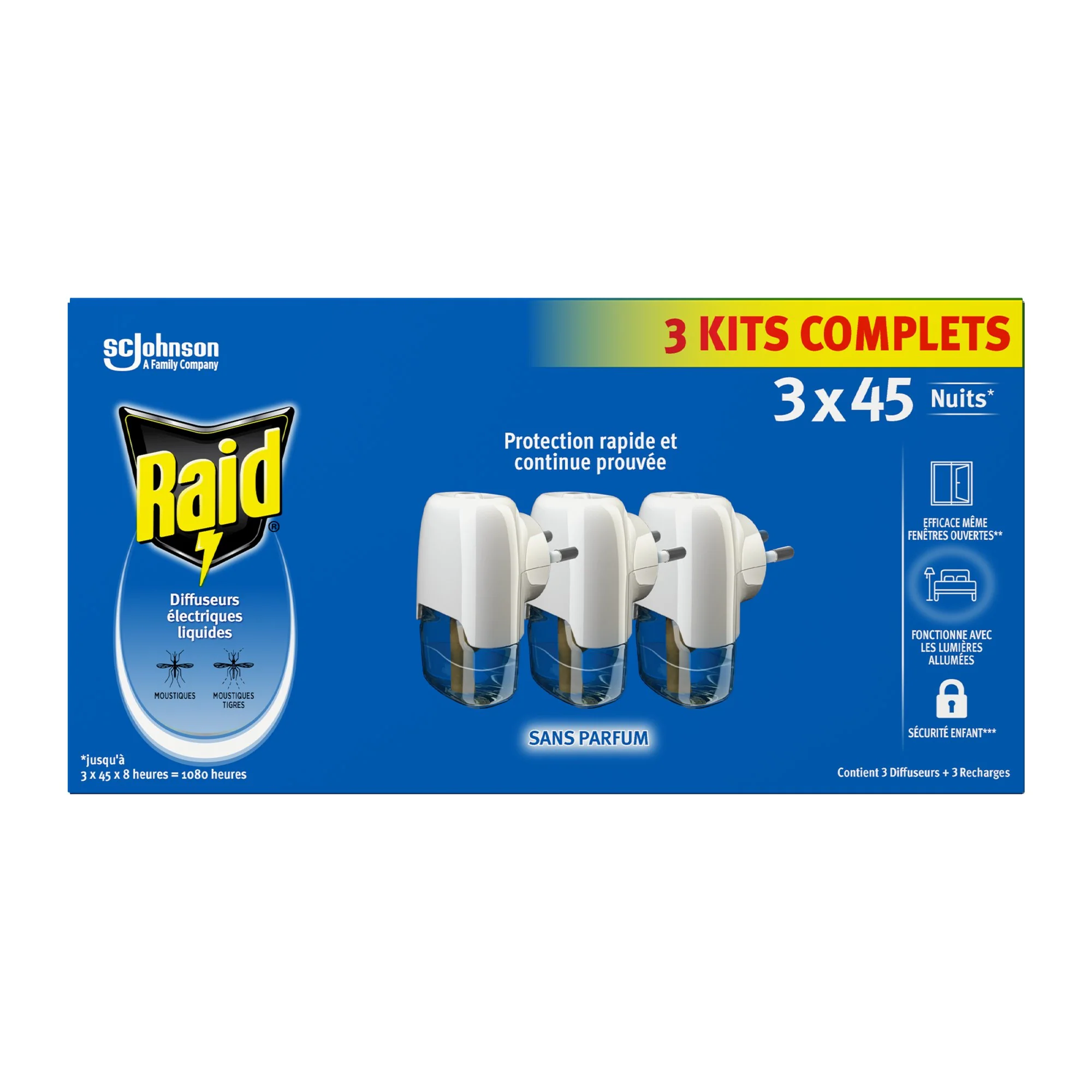 RECHARGE LIQUIDE REPULSIF MOUSTIQUES 3 RECHARGES 45 NUITS
