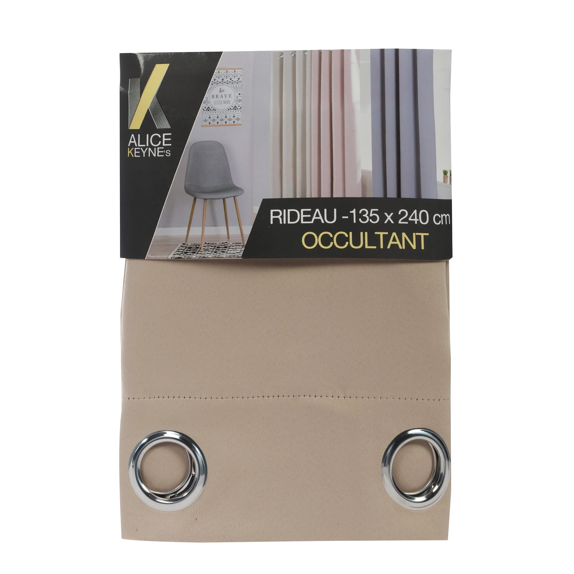 Rideau occultant 135x240 cm - Gris clair - Image 5