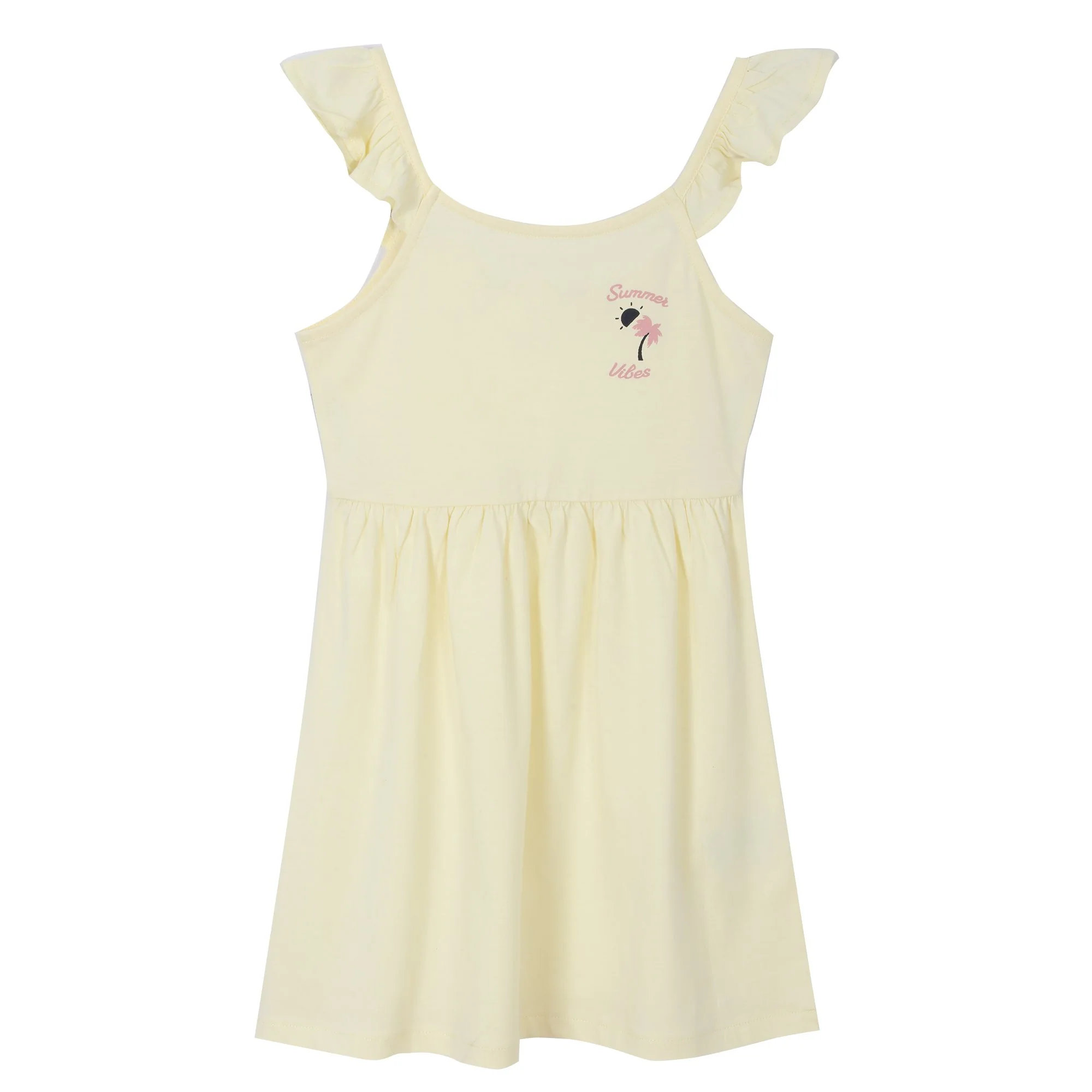 Robe à volants 3/6 ans - Jaune
