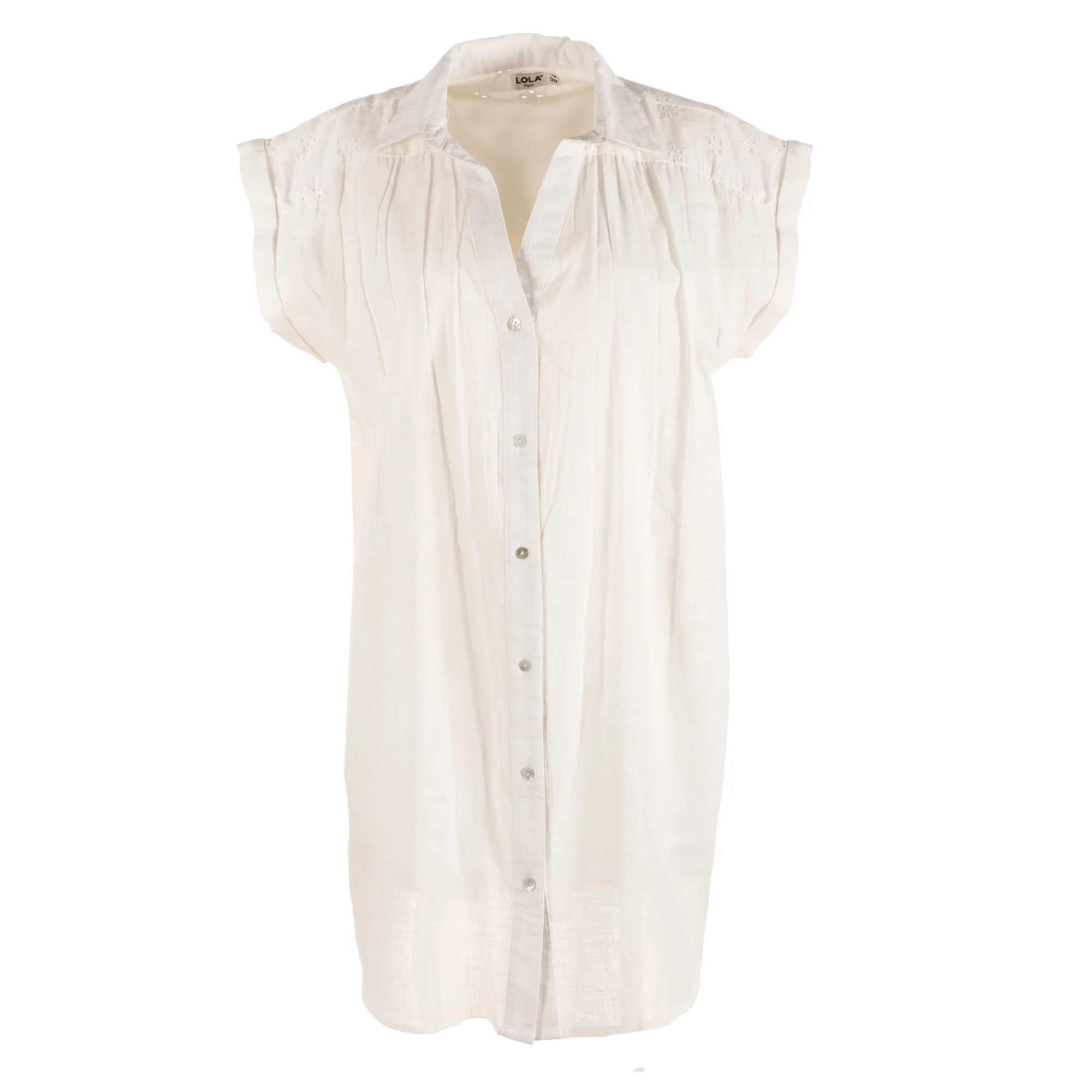 Robe chemise courte - Blanc