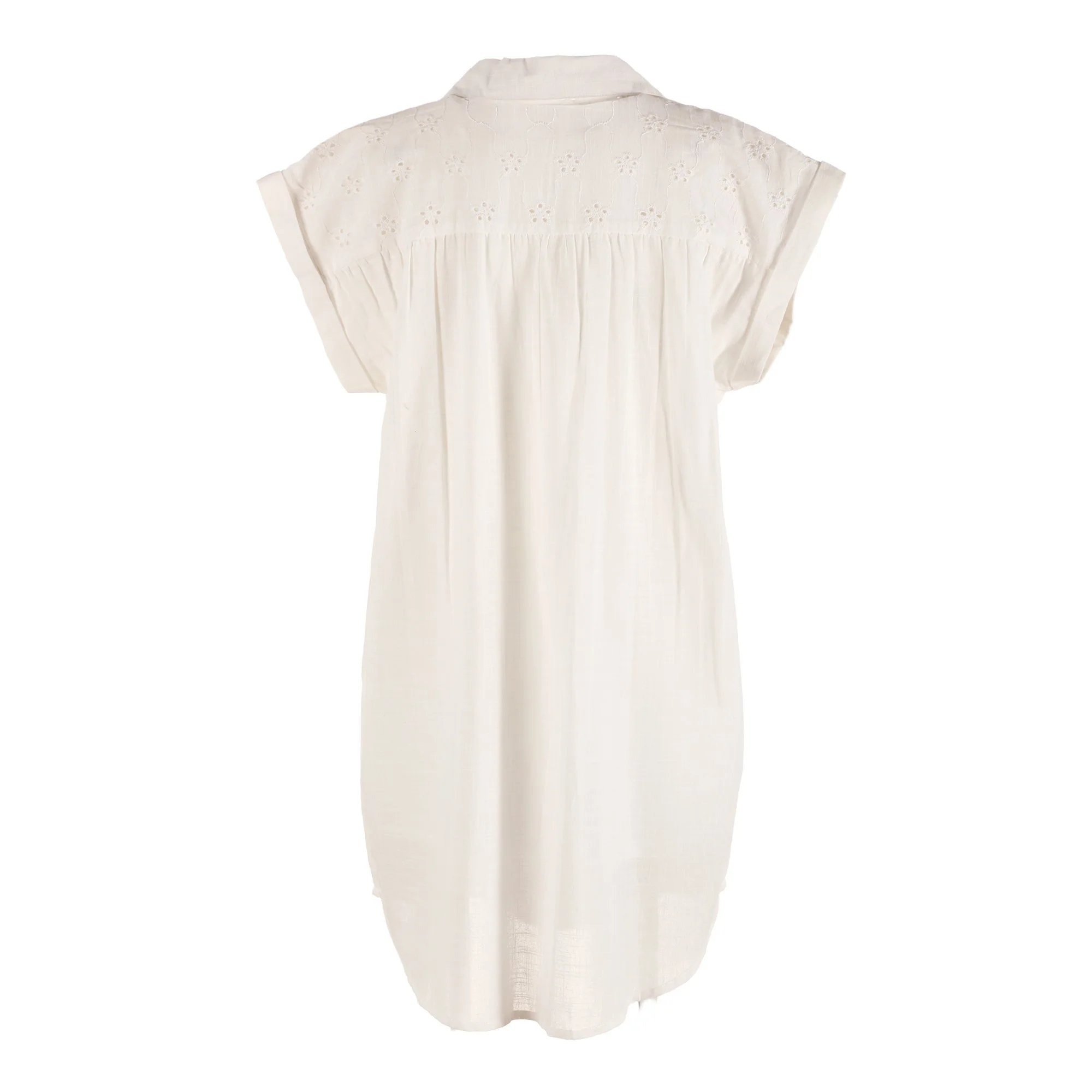 Robe chemise courte - Blanc - Image 2
