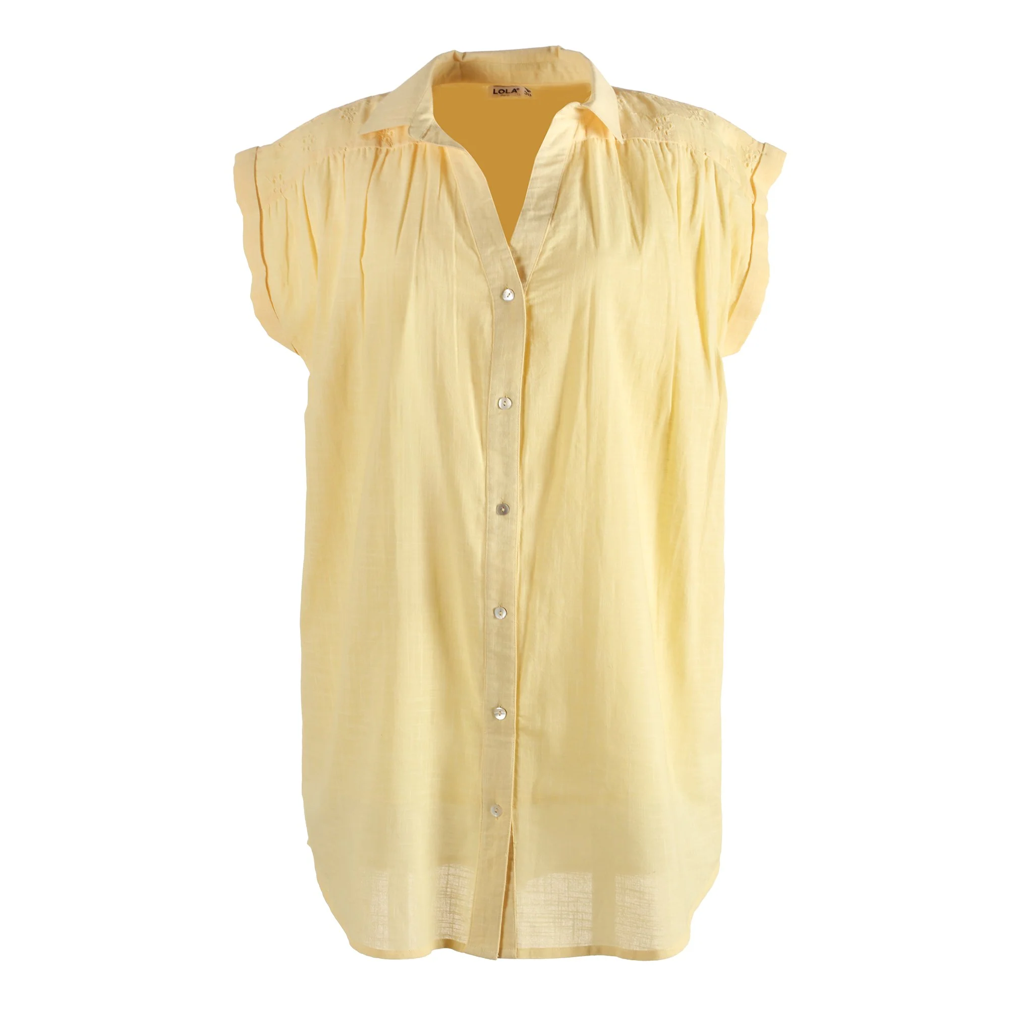 Robe chemise courte - Jaune