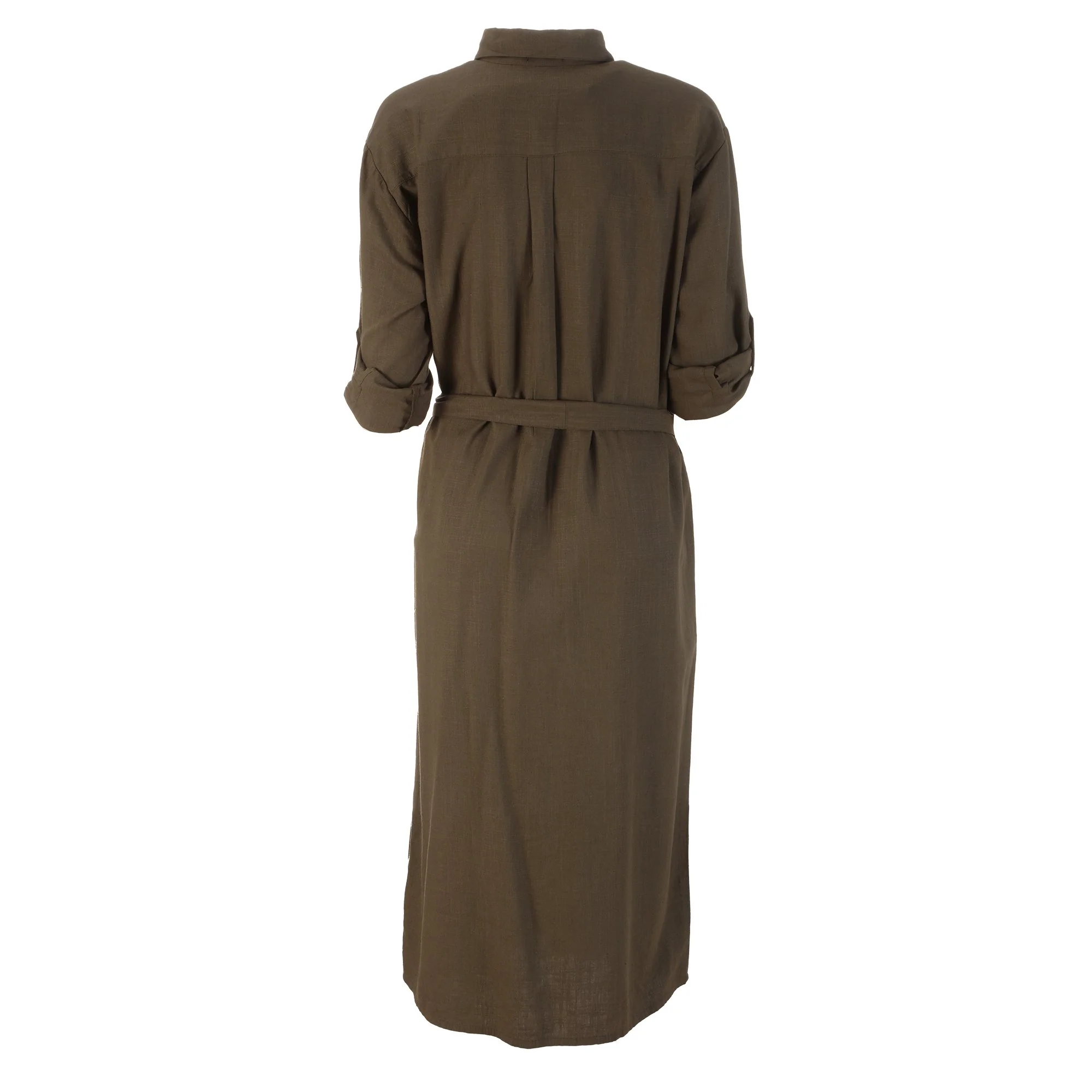 Robe chemise longue - Kaki - Image 2