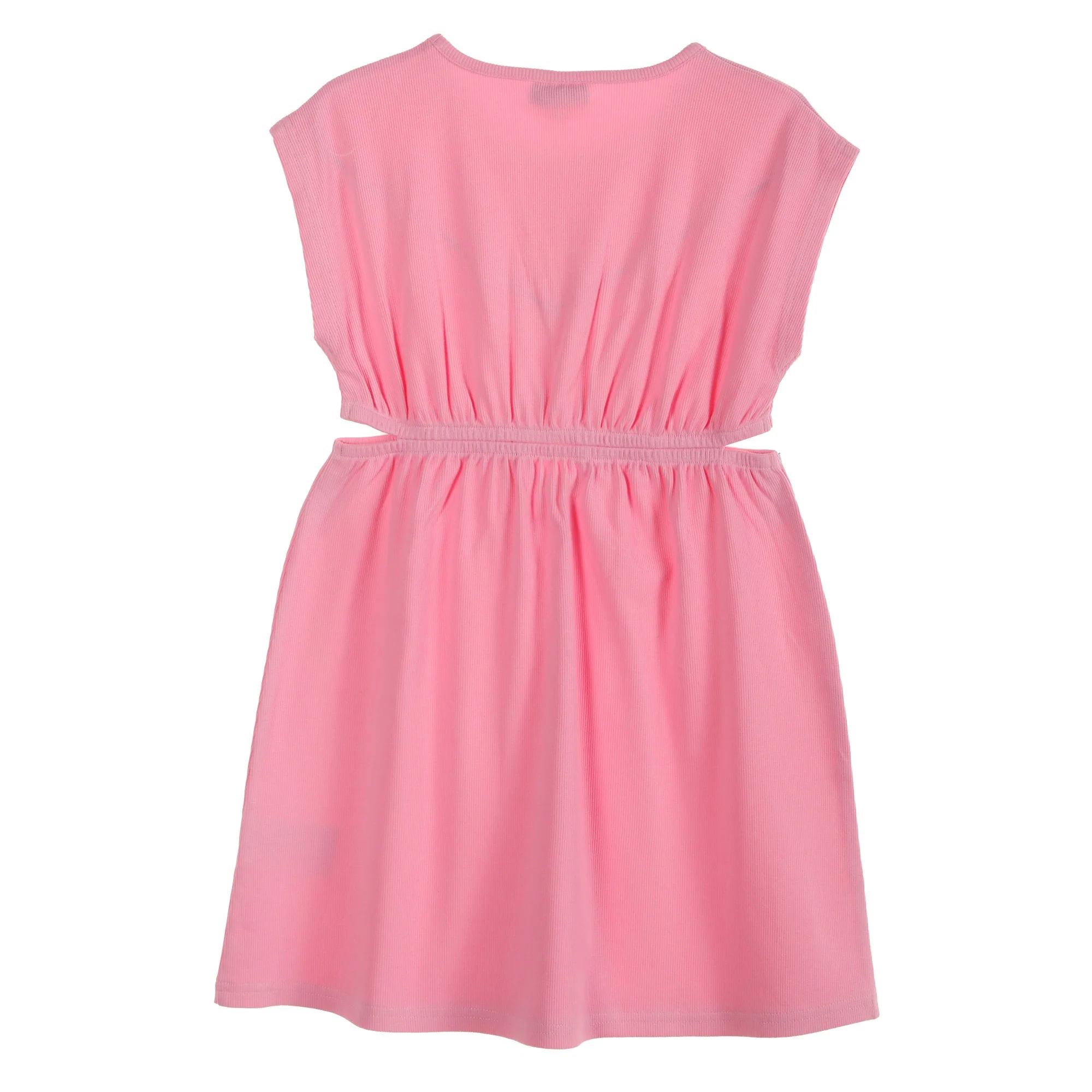 Robe cotelée avec ouvertures - Rose - Image 2