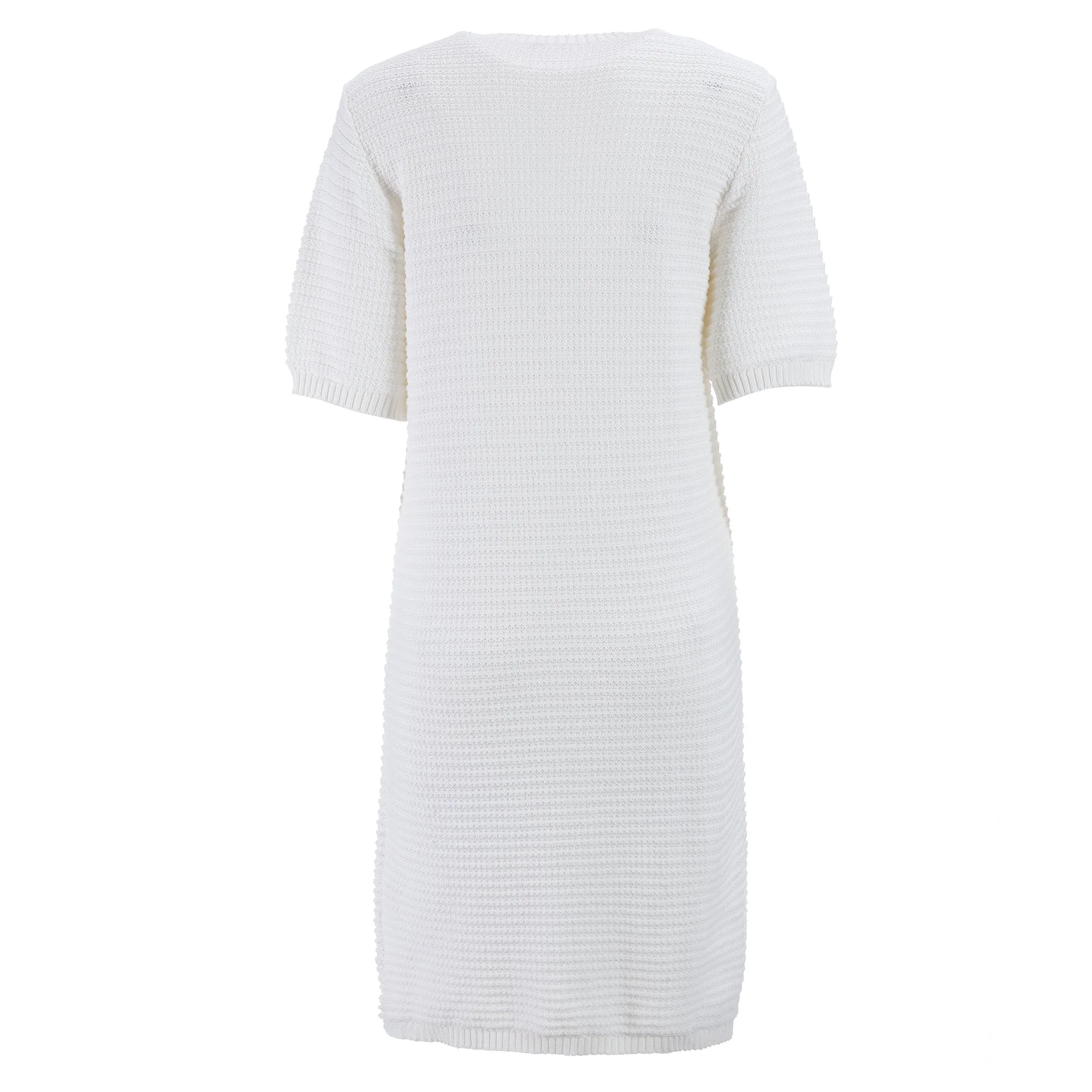 Robe en Maille - Blanc - Image 4