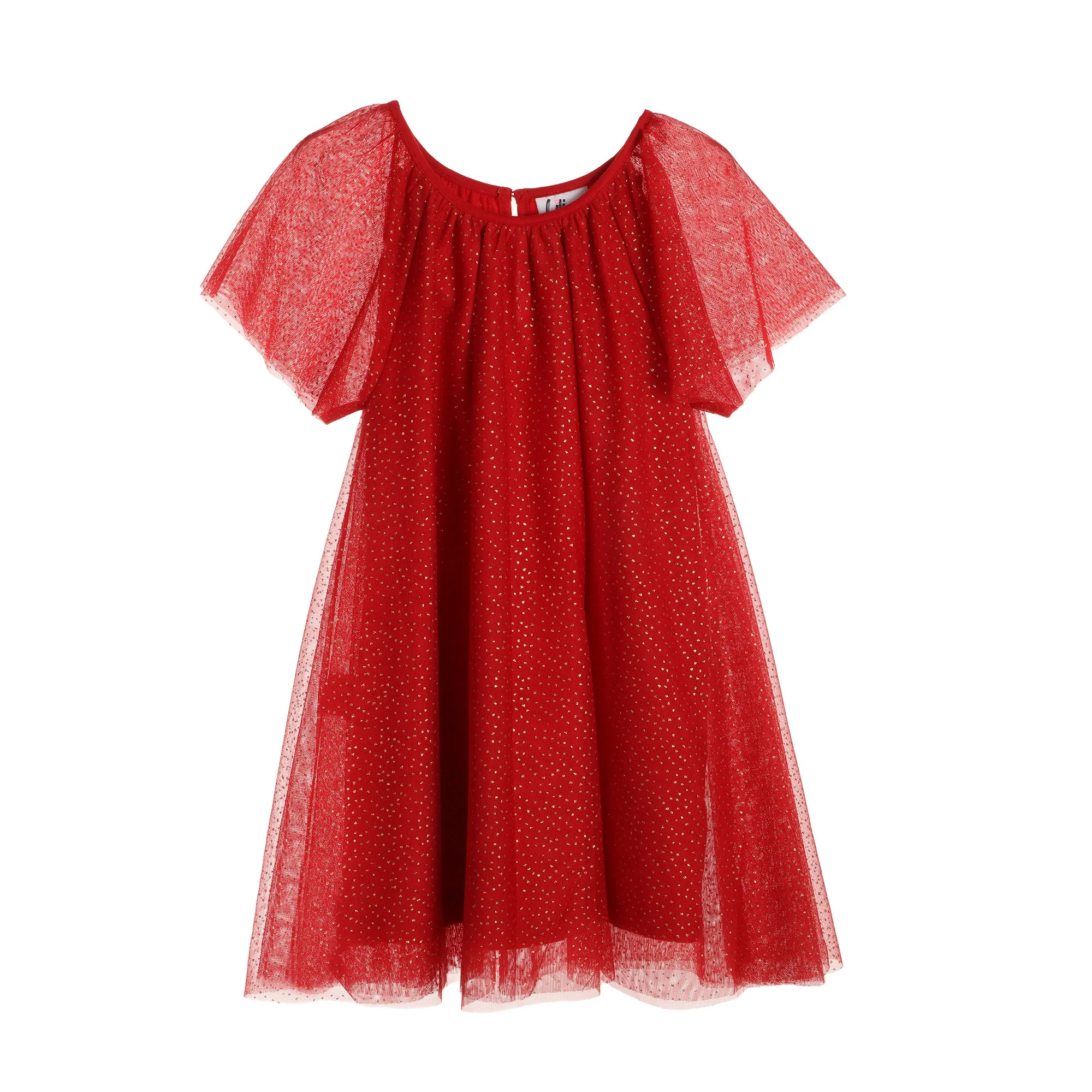 Robe en tulle pailletée 3/12 ans - Rouge