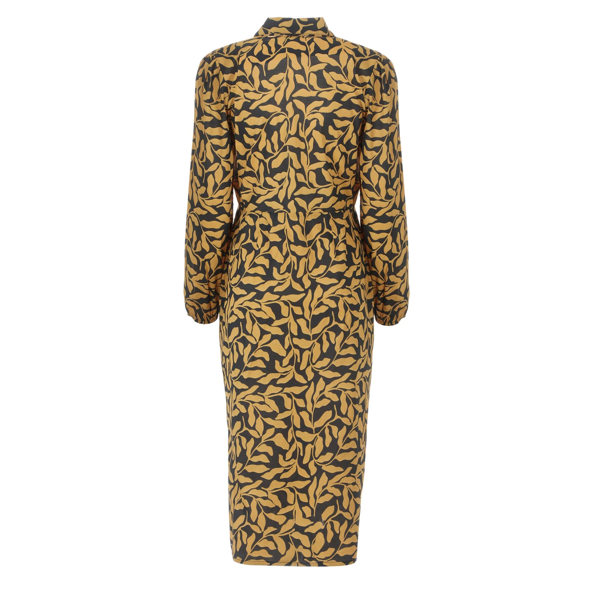 Robe longue ceinturée - Noir - Image 2