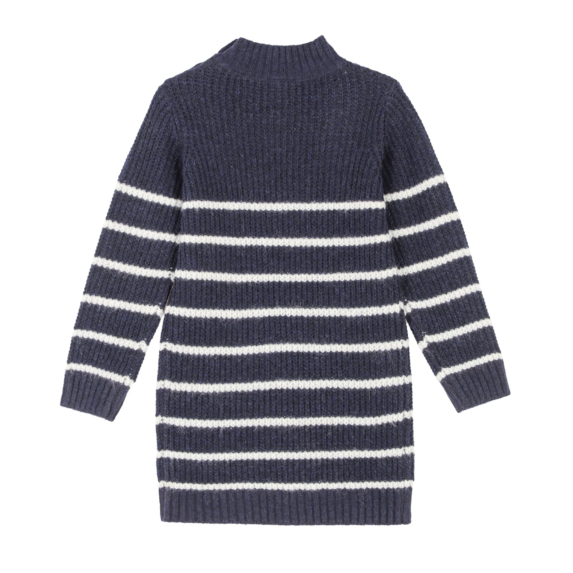 Robe marinière boutons dorés 3-12 ans   - Bleu foncé - Image 2