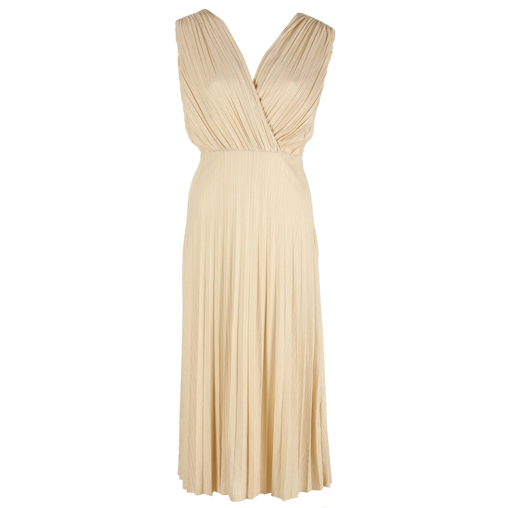 Robe mi-longue plissée - Or