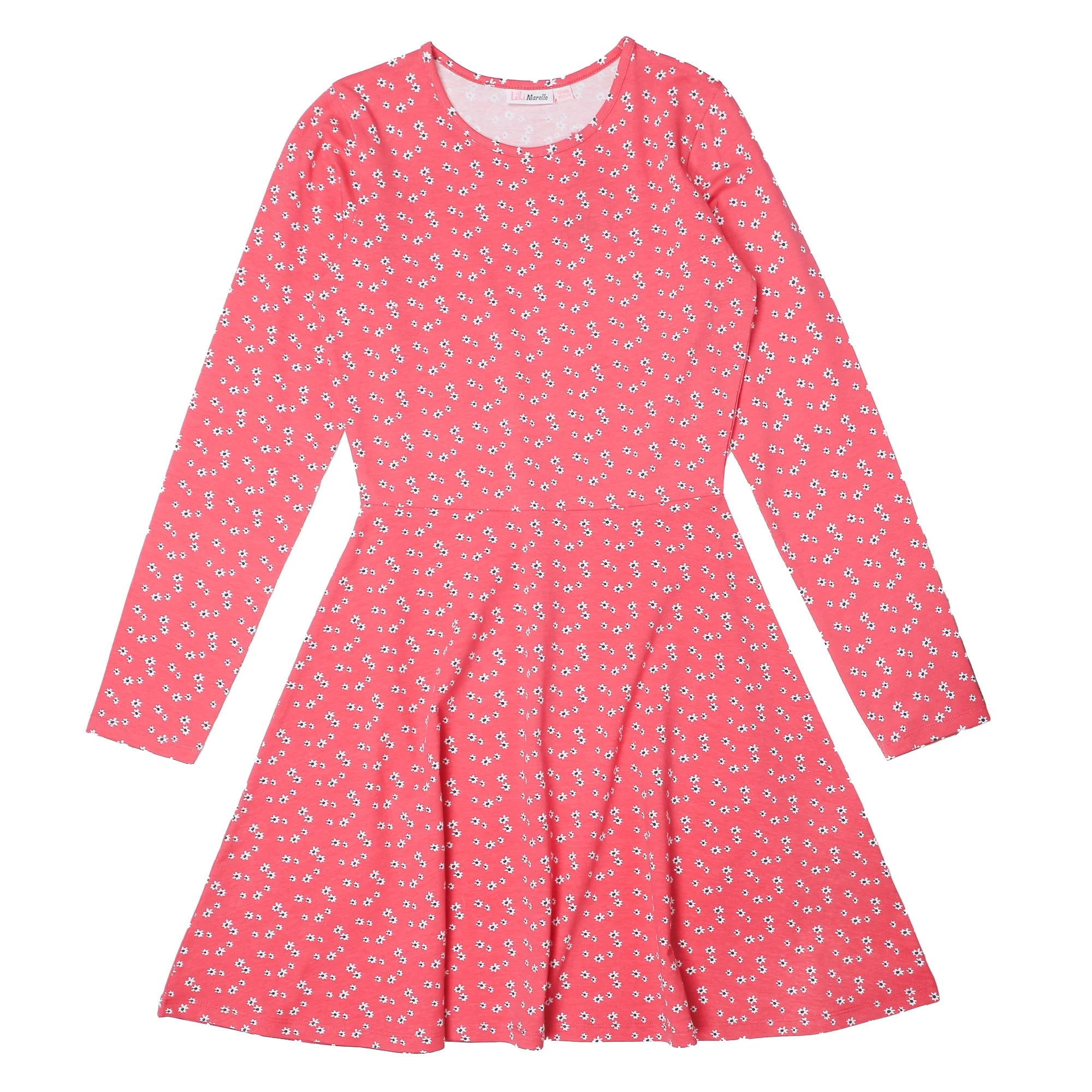 Robe rayée à manches longues 8/12 ans - Rouge - Image 3