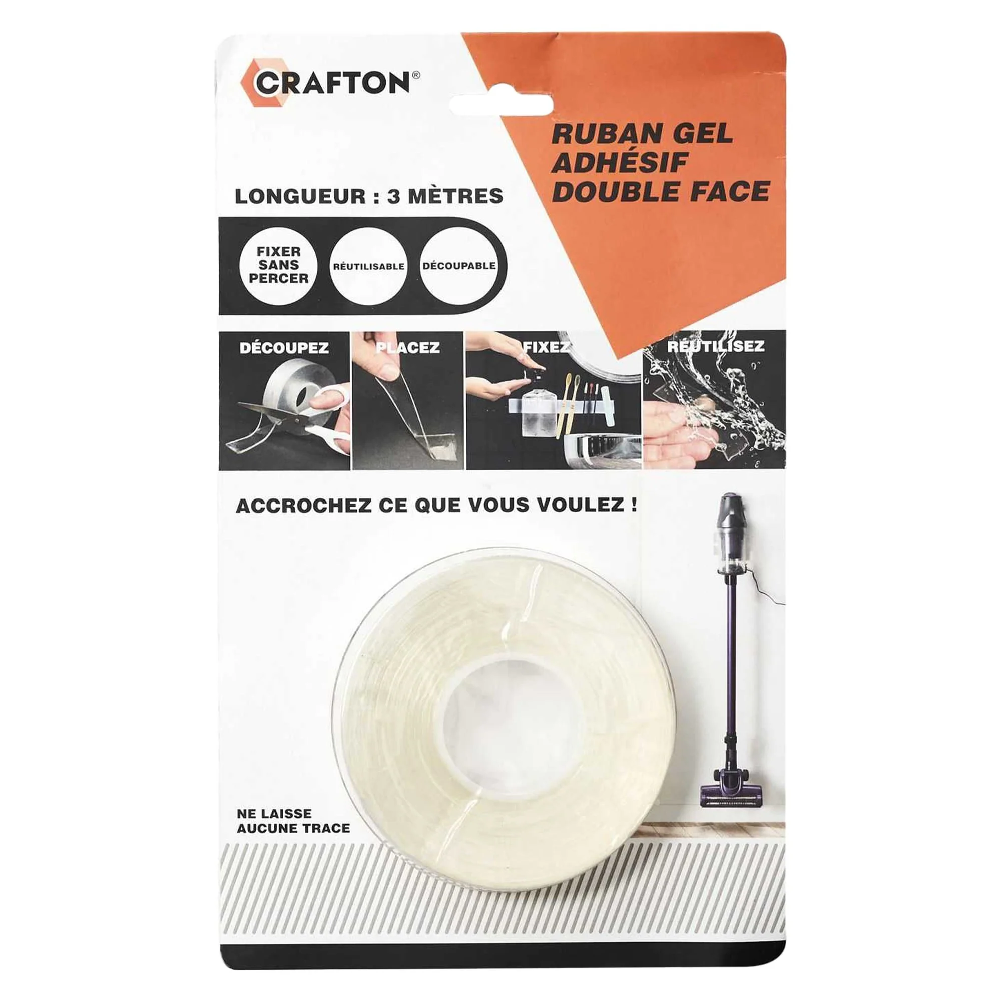 Ruban adhésif double face repositionnable