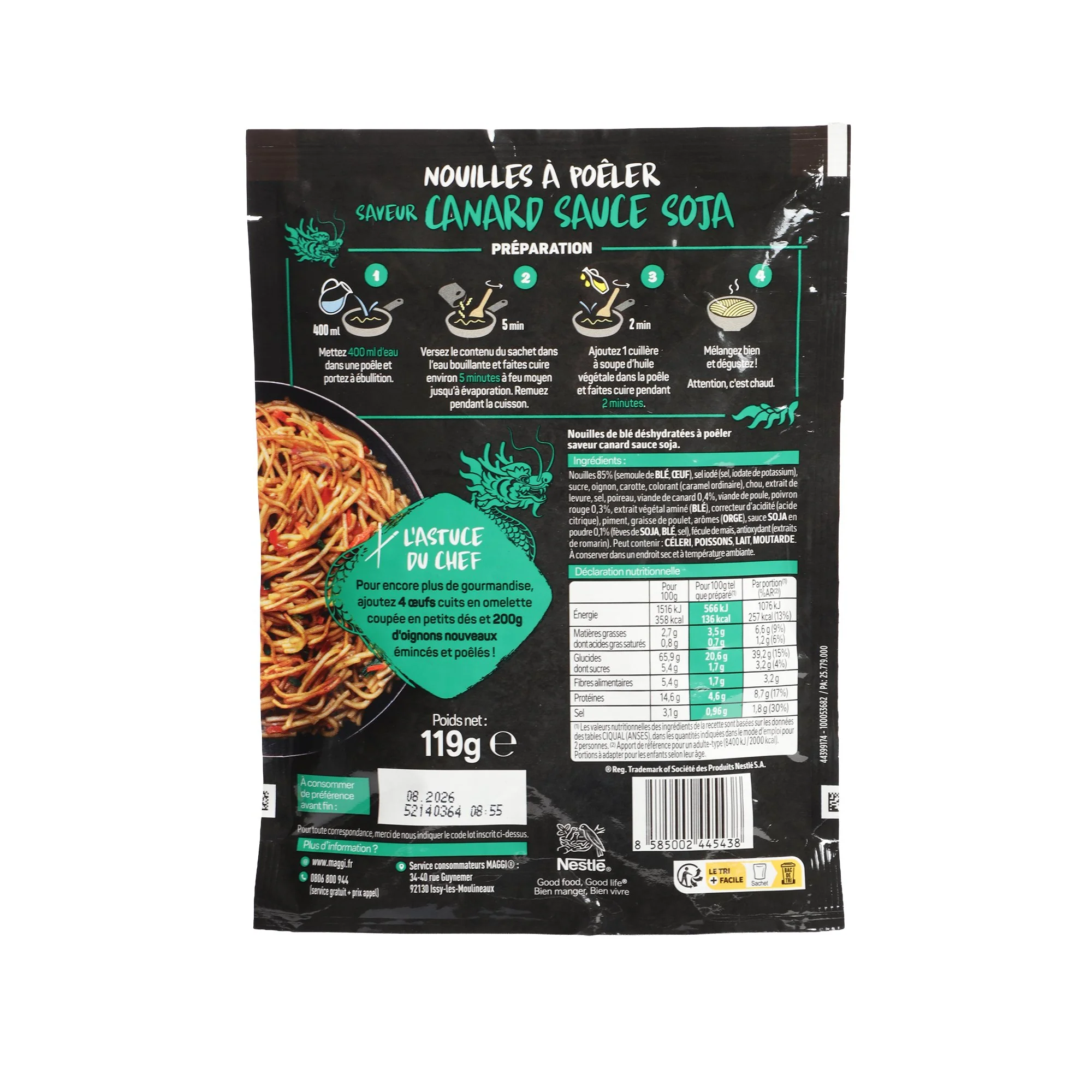Sachet de nouilles saveur canard soja - Image 2