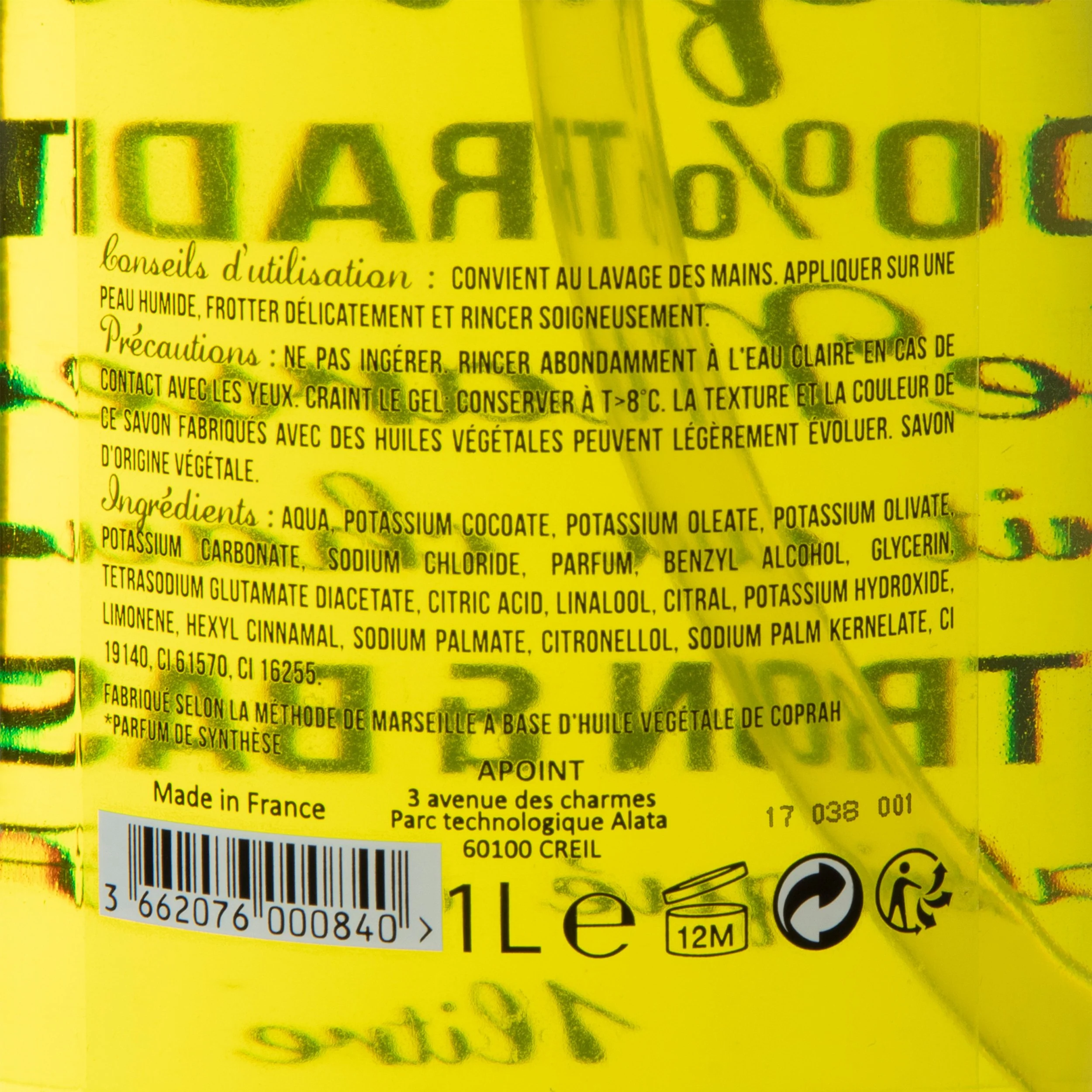 Savon liquide mains citron basilic 1L - Image 2