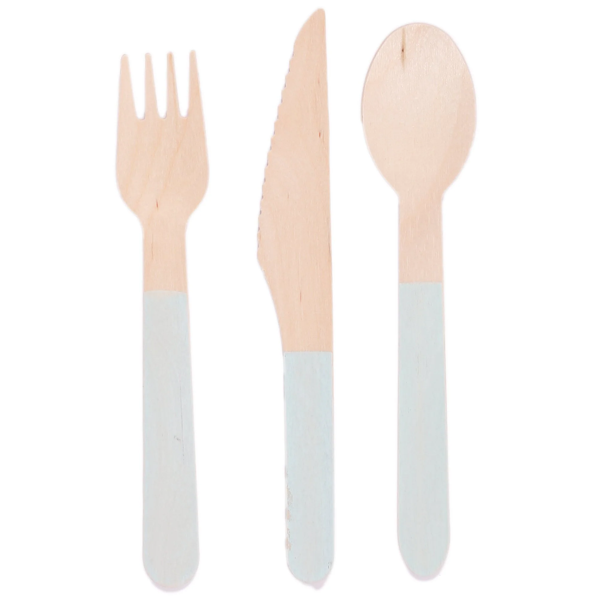 Set de 18 couverts en bois bleu - Image 2