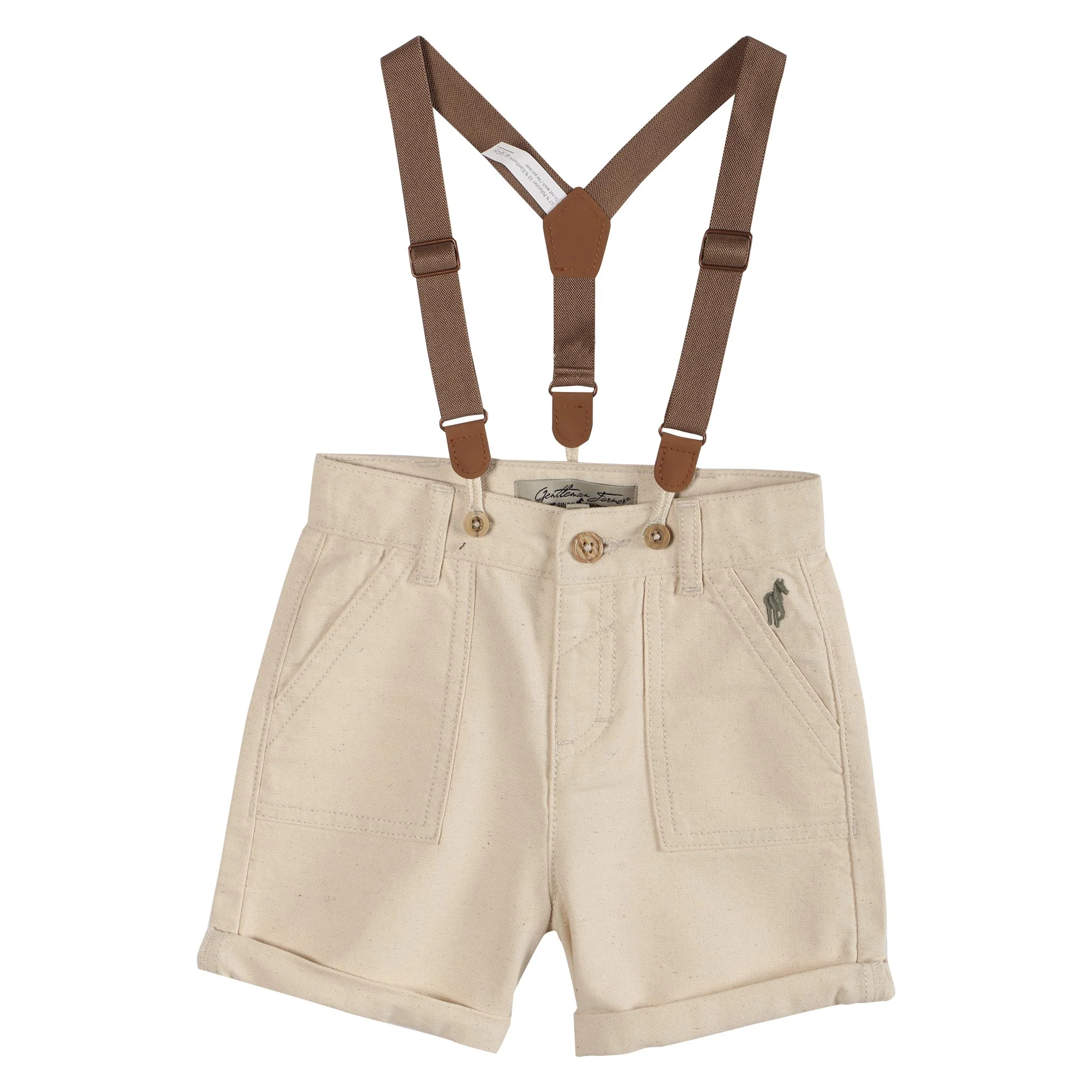 Short avec bretelles - Beige