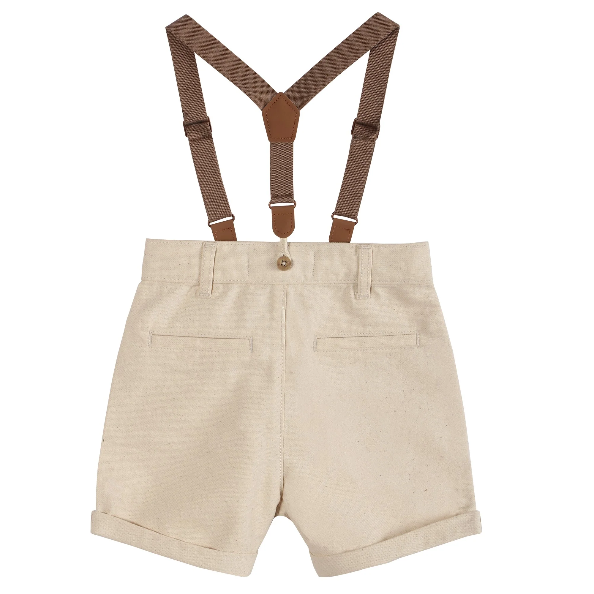 Short avec bretelles - Beige - Image 2
