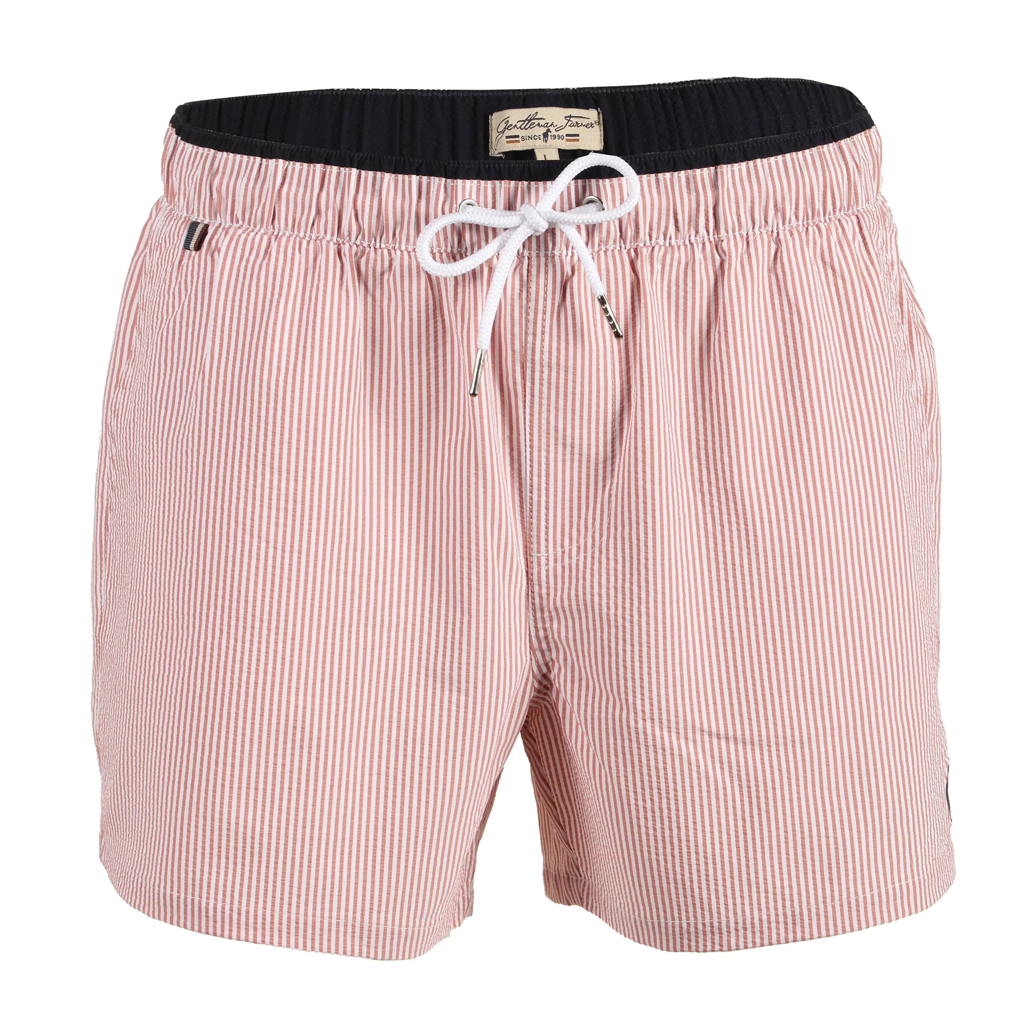 Short de bain à rayures - Rose