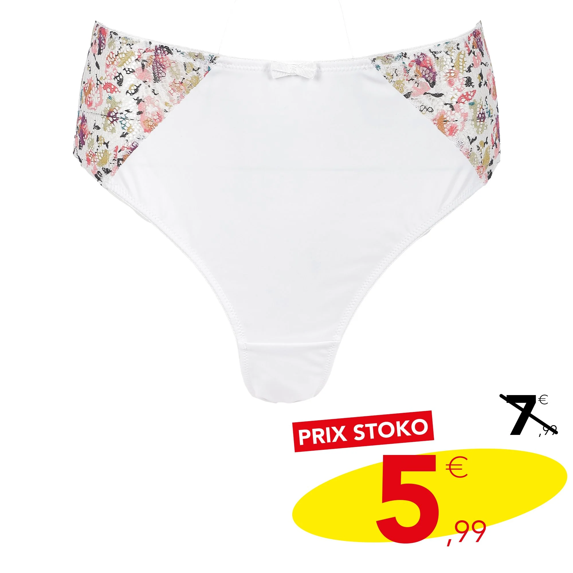 Slip dentelle imprimée ivoire - Image 3