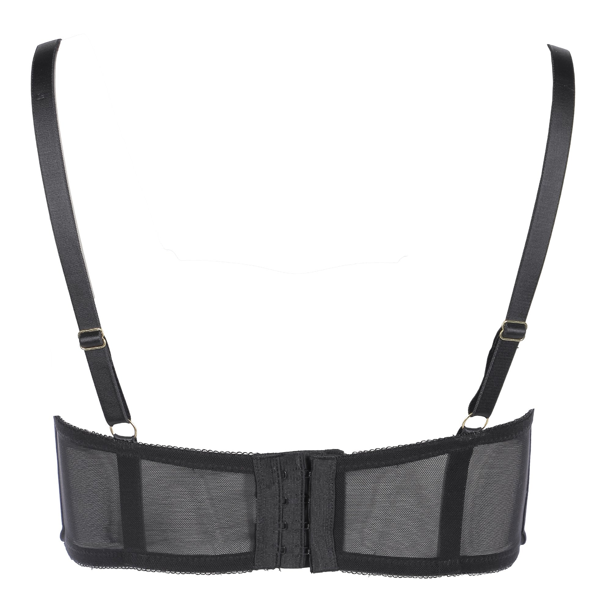 Soutien-gorge bustier dentelle et bijou noir  - Noir - Image 2