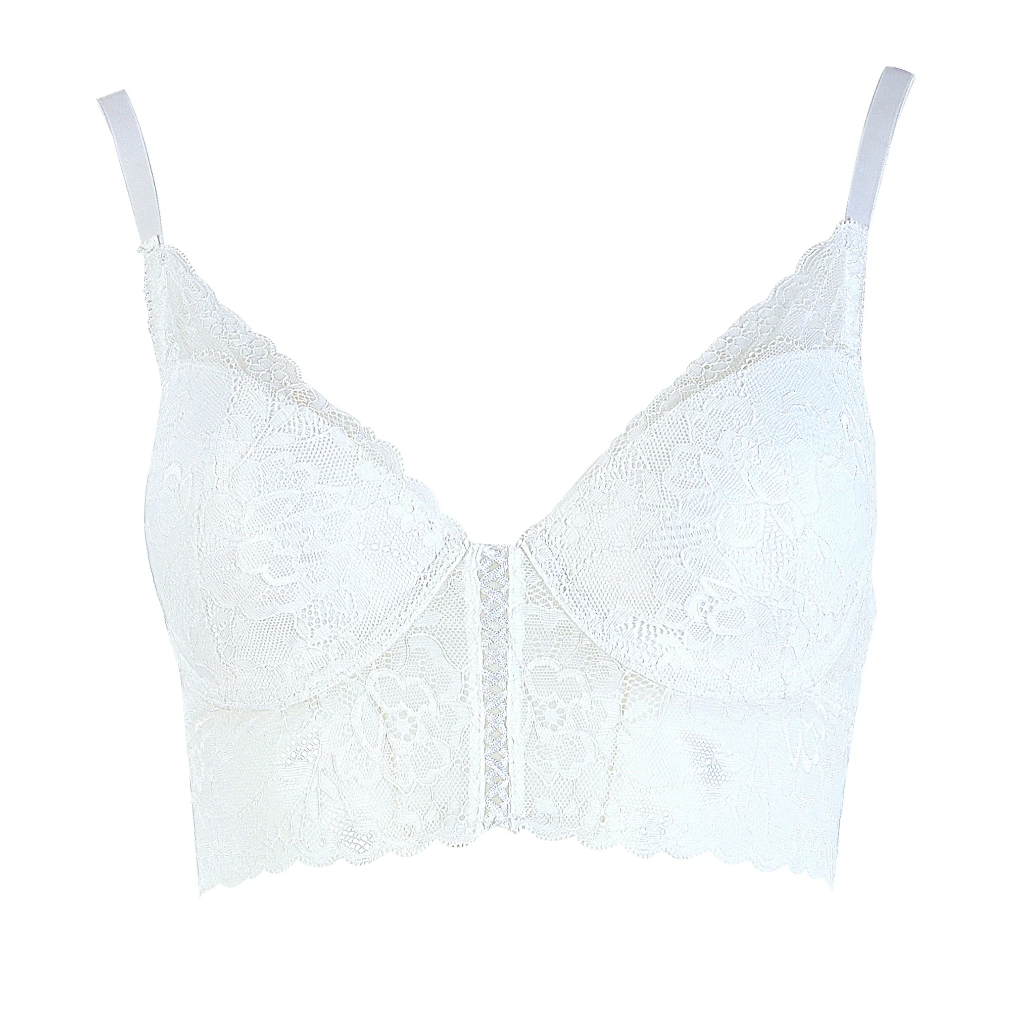 Soutien gorge bustier en dentelle ivoire - Blanc