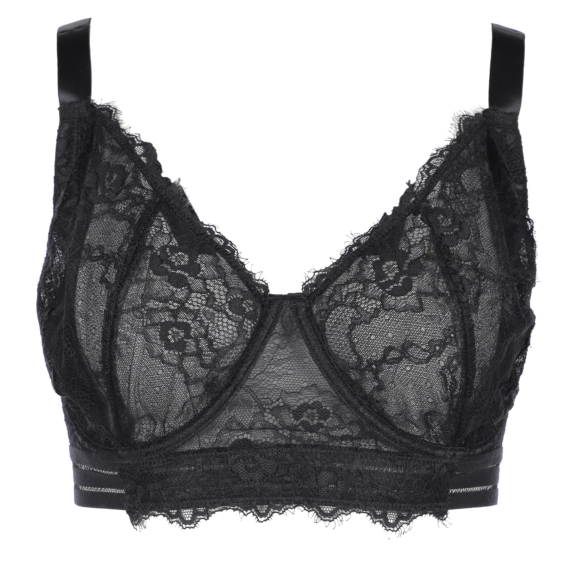 Soutien-gorge dentelle et mesh noir