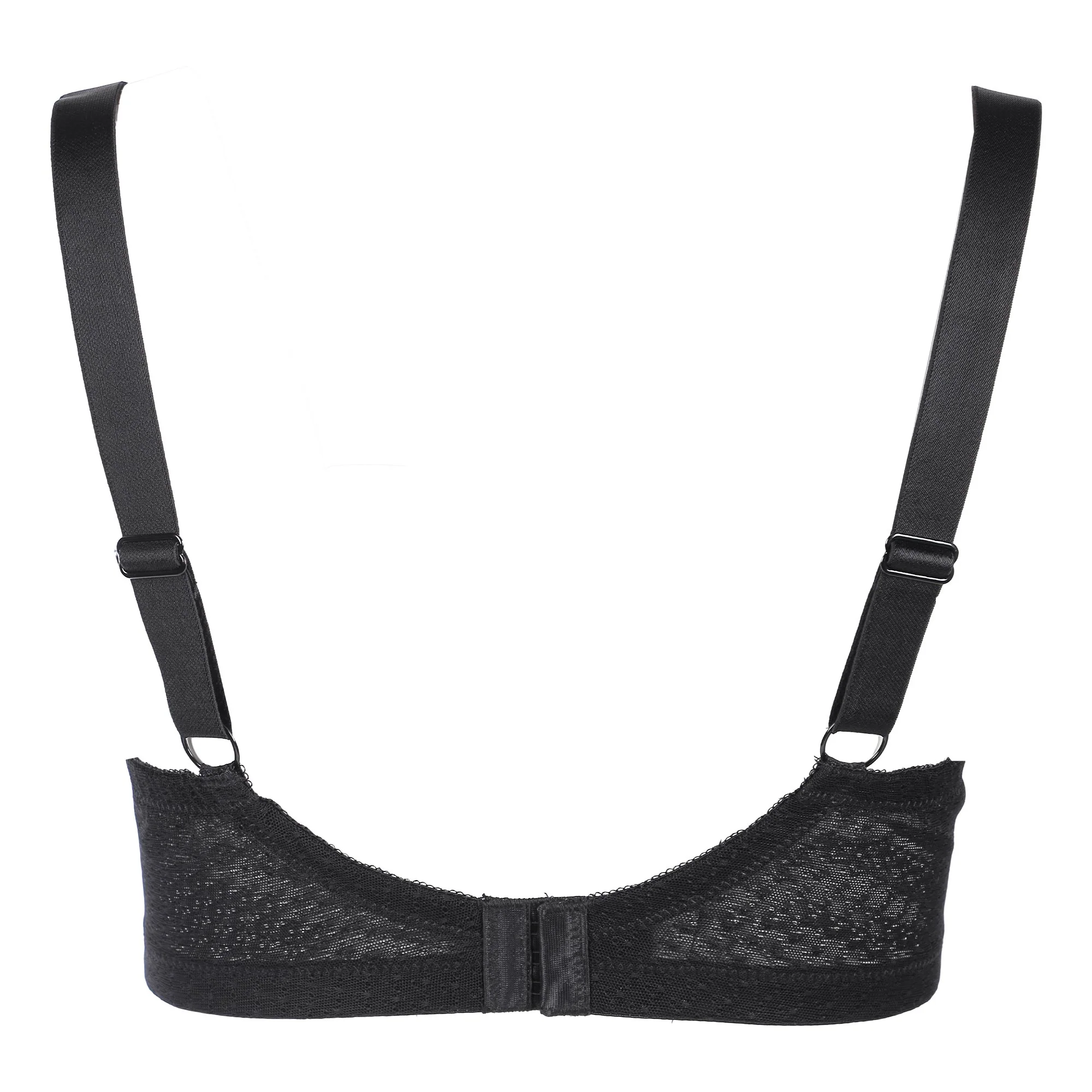 Soutien-gorge dentelle mesh noir bijou  - Noir - Image 2