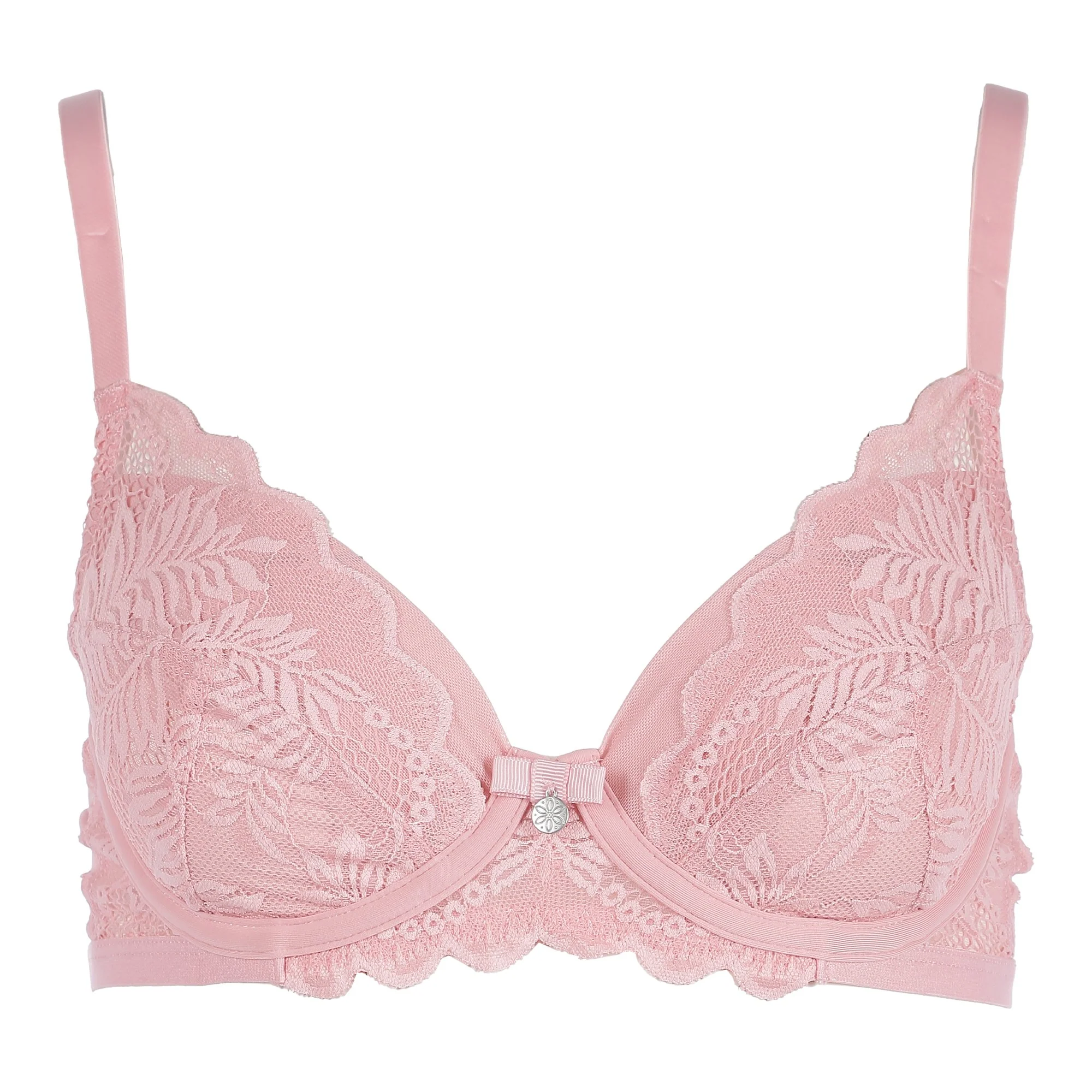 Soutien gorge en dentelle rose  - Rose