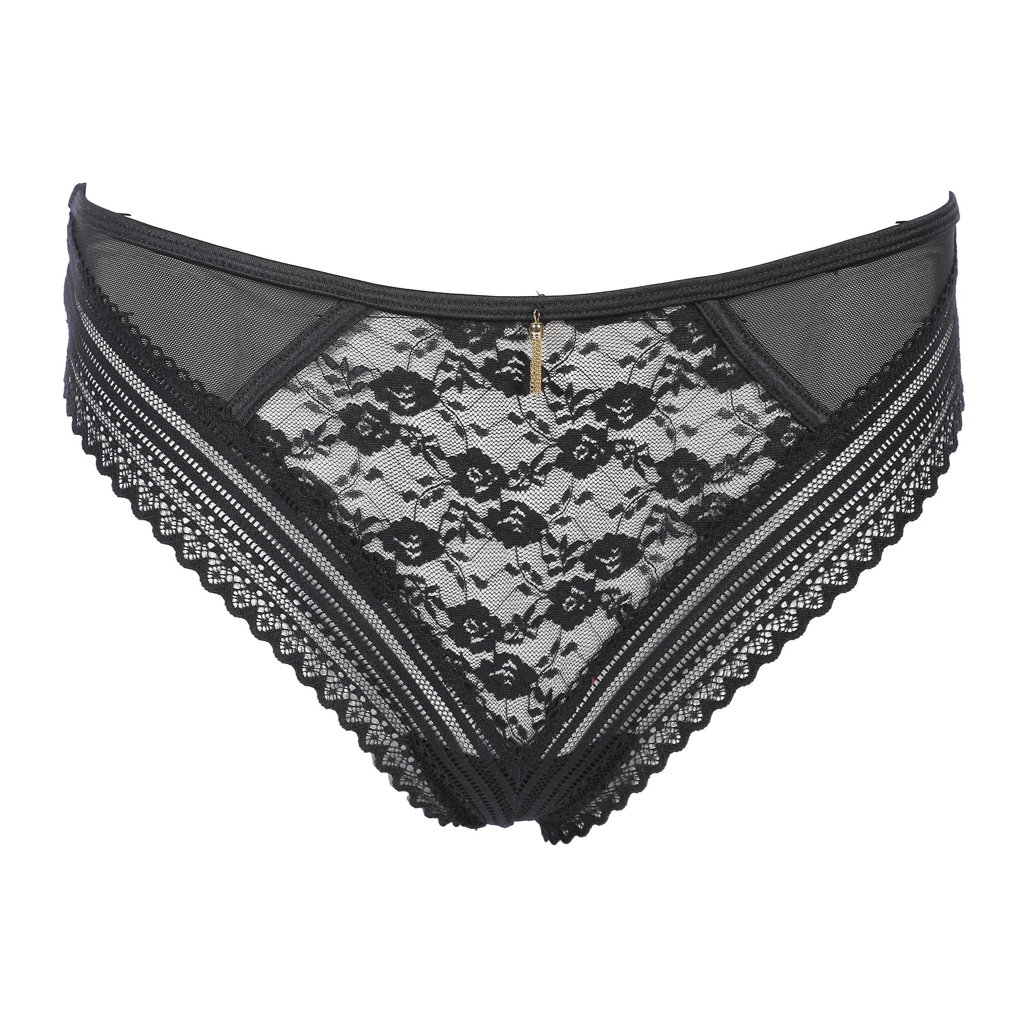 String dentelle noir  - Noir