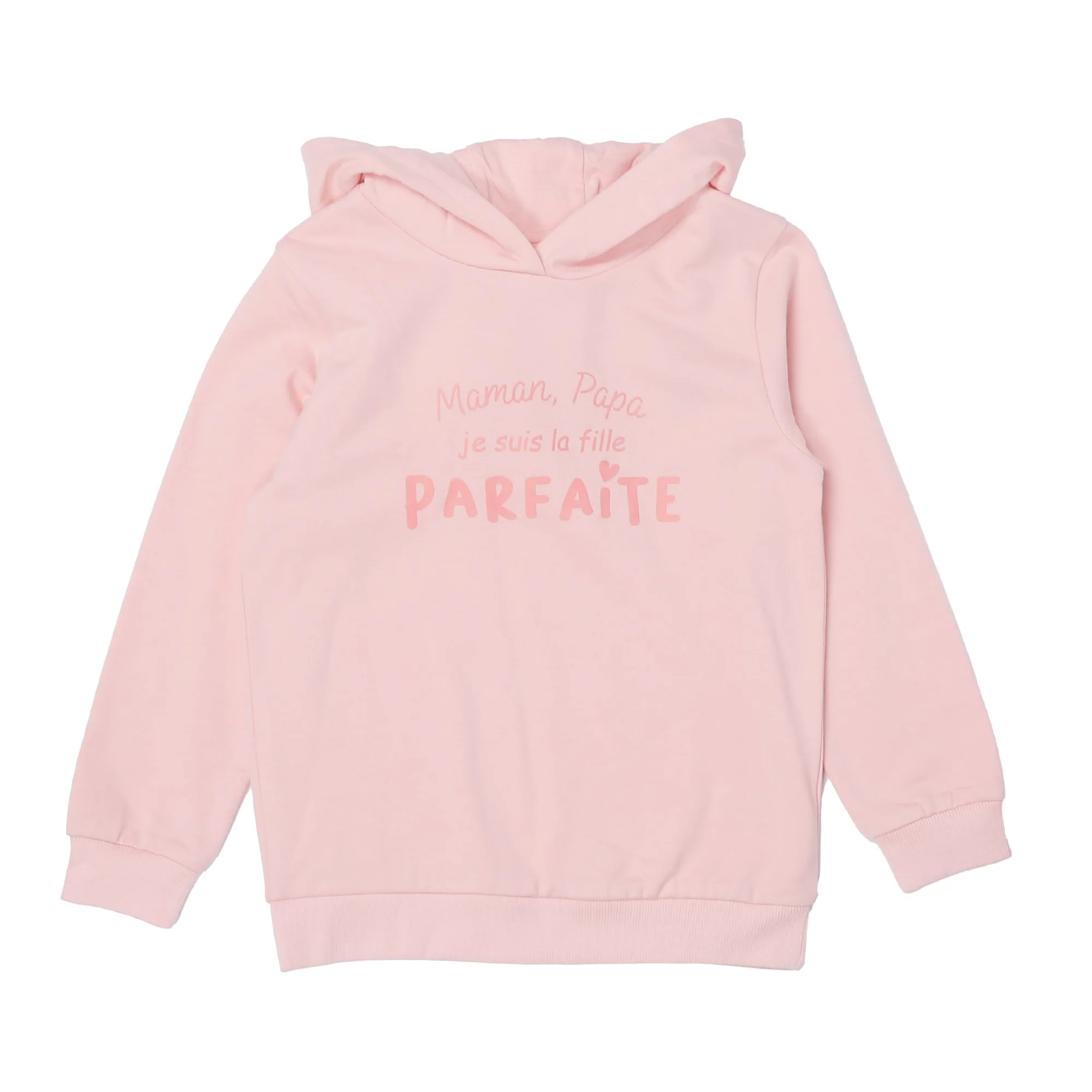 Sweat à capuche avec animation 3/12 ans - Rose