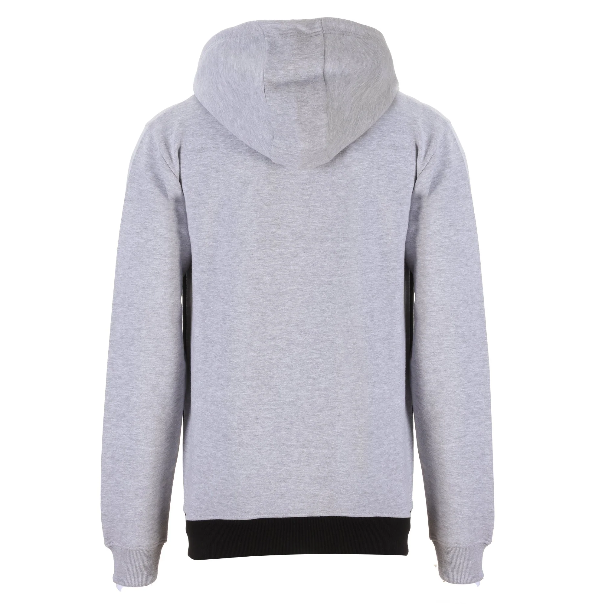 Sweat bicolore zippé à capuche - Gris - Image 2