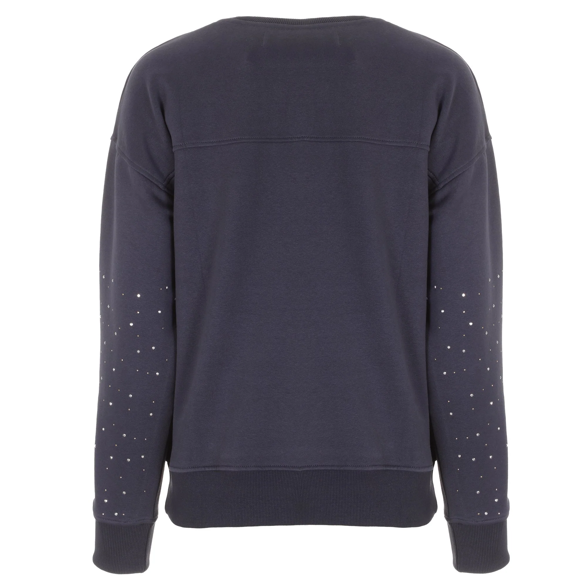 Sweat col rond à paillettes  - Bleu foncé - Image 2