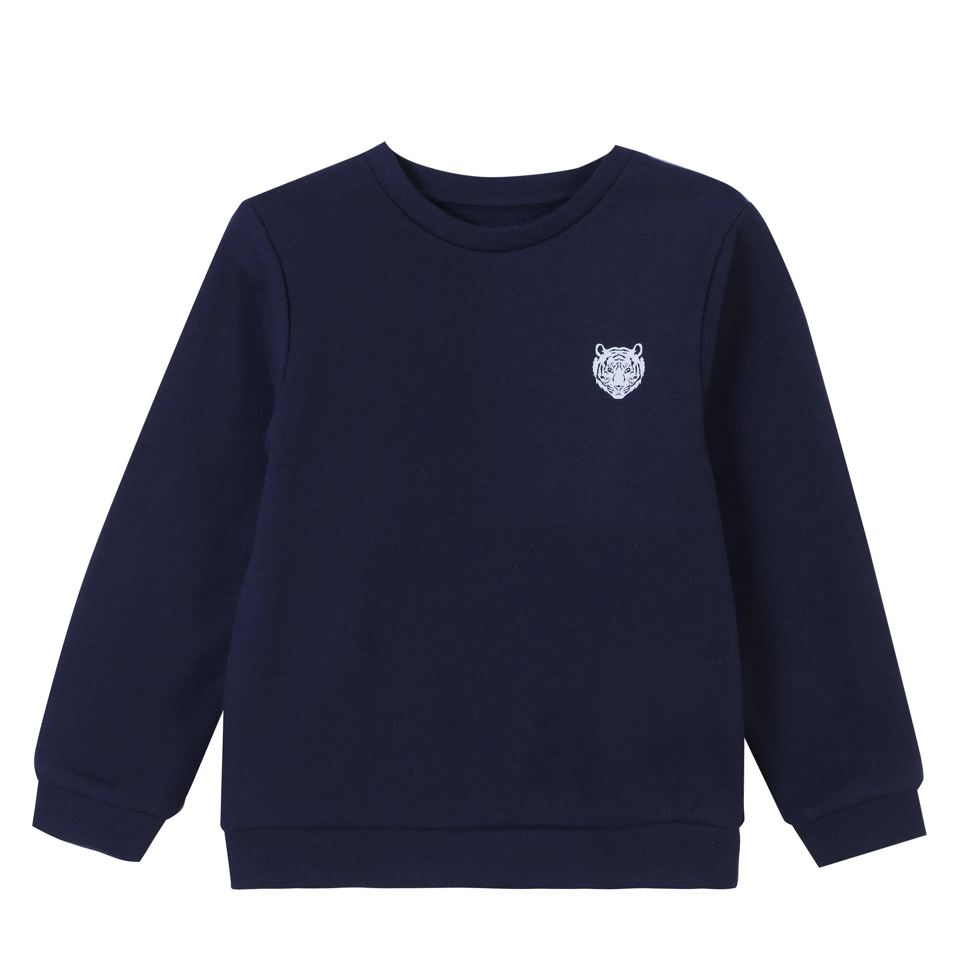 Sweat col rond brodé cœur 3/12 ans - Bleu foncé