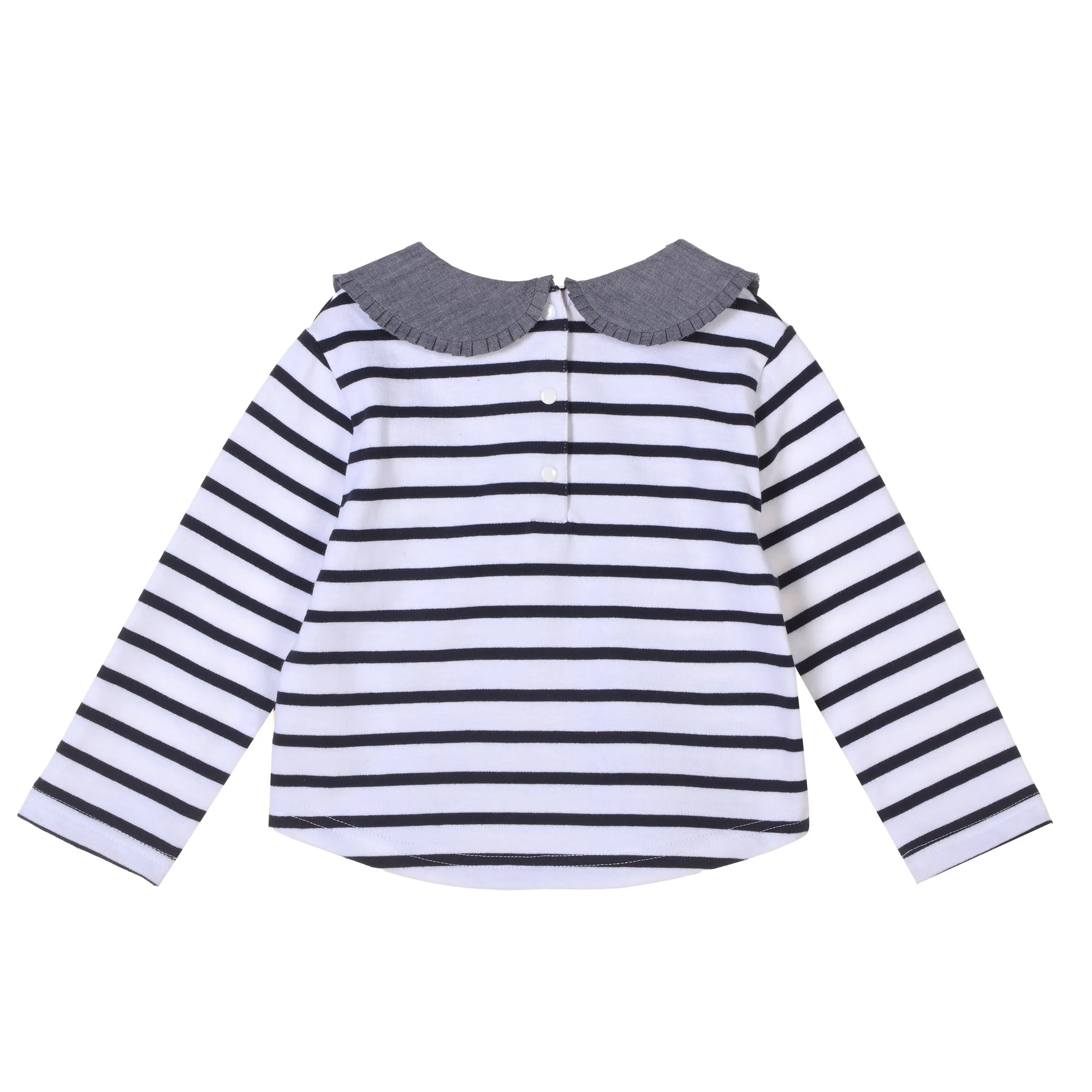 Sweat marinière avec col 3/36 mois - Blanc - Image 2