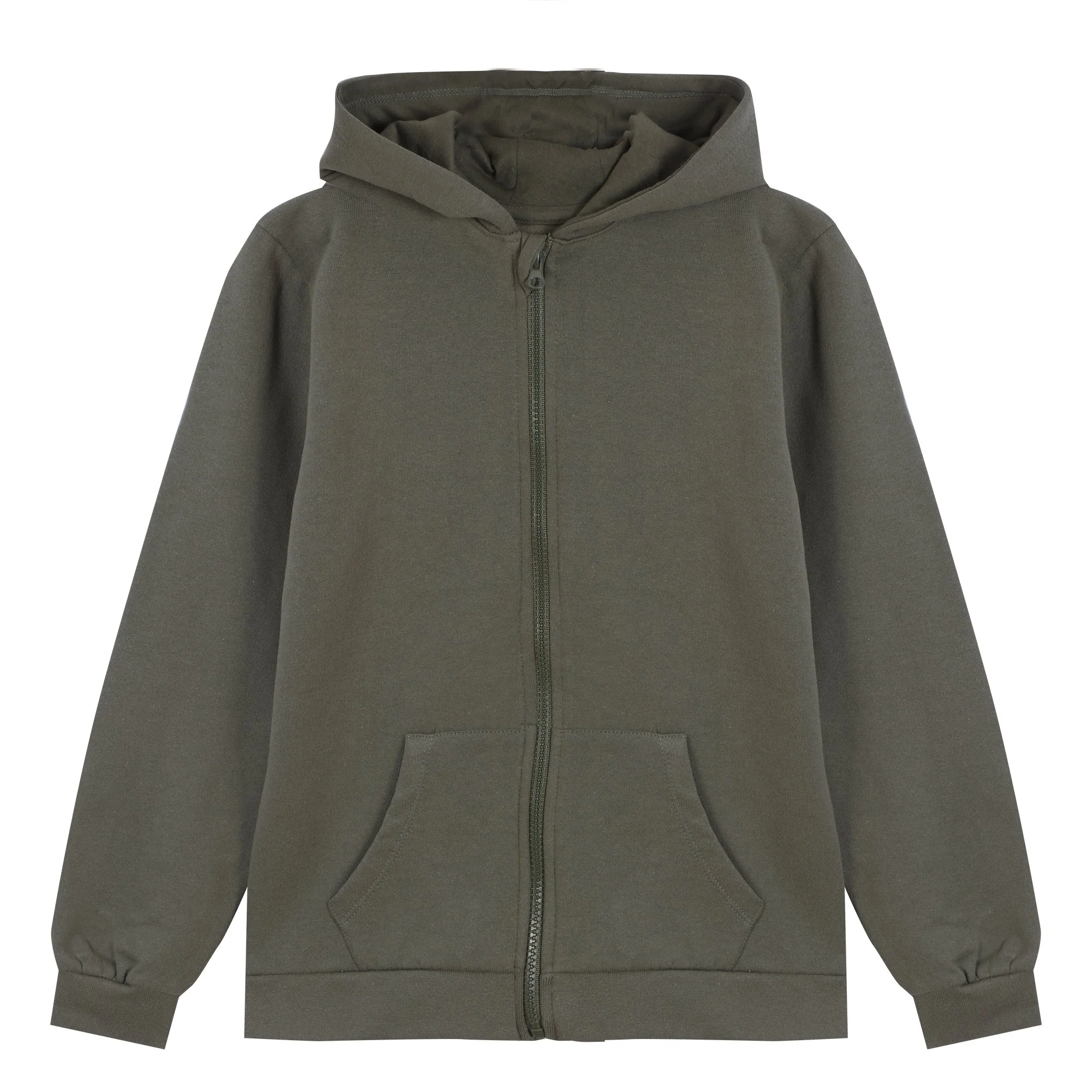 Sweat zippé à capuche 3/12 ans - Kaki