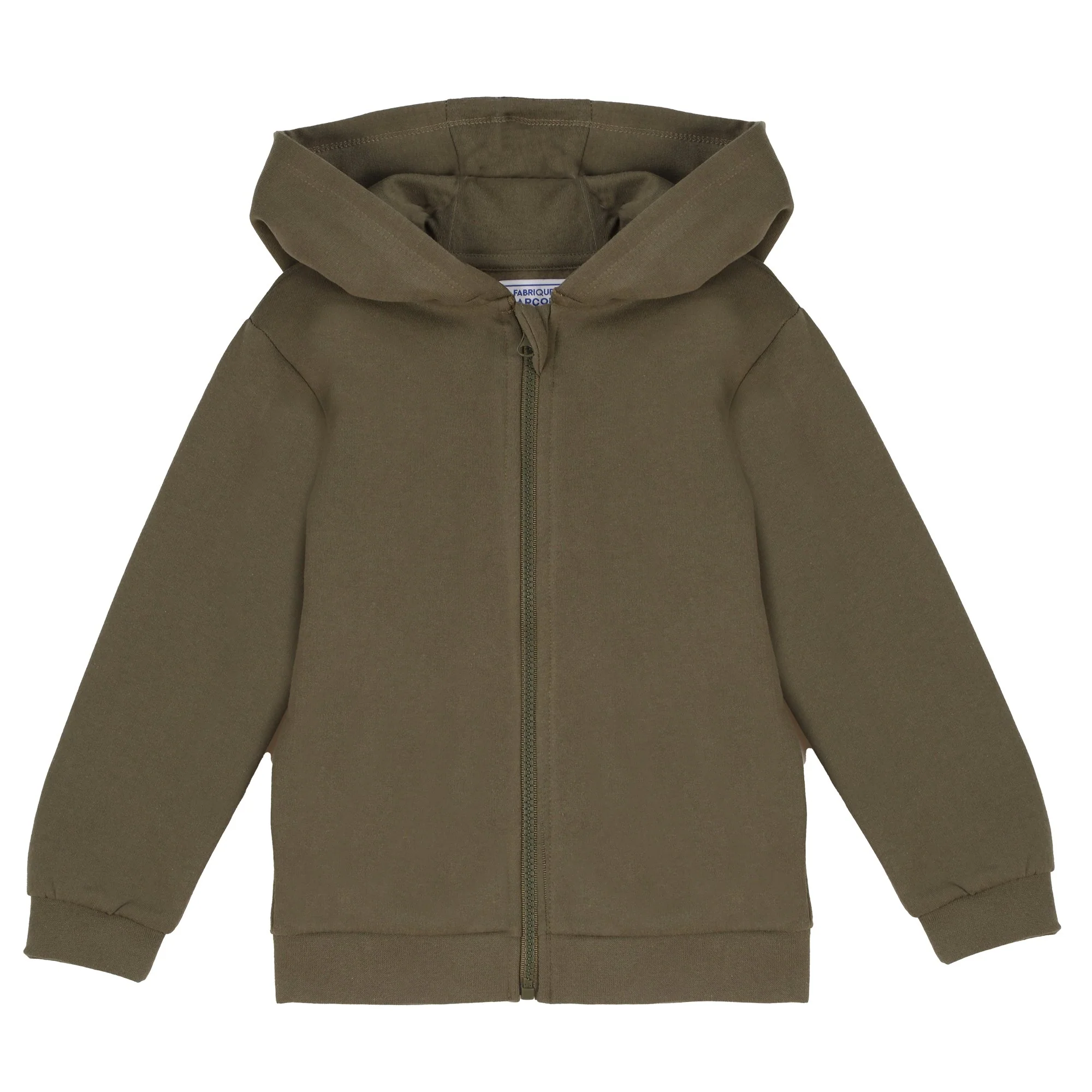 Sweat zippé à capuche 3/12 ans - Kaki
