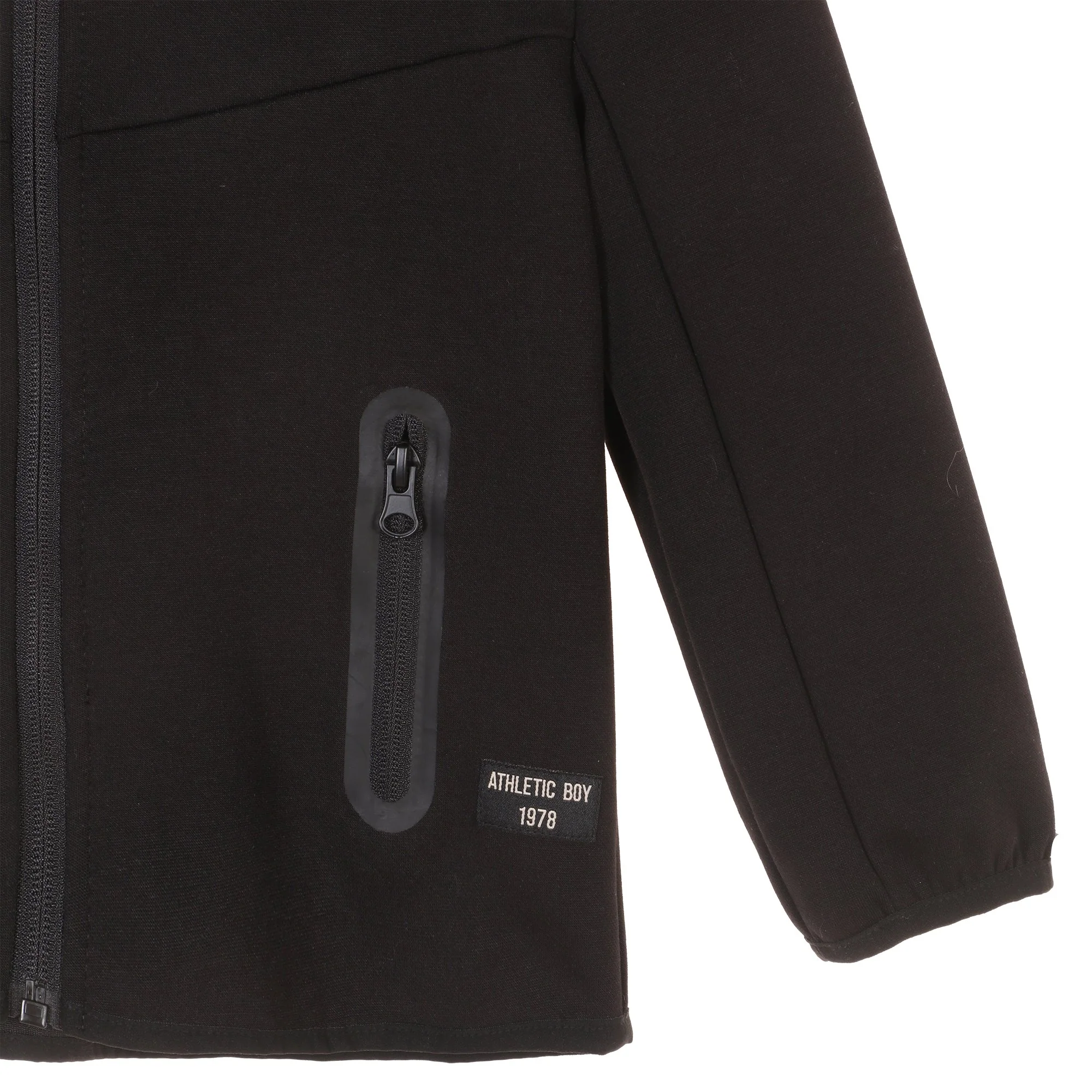 Sweat zippé à capuche 3/12 ans - Noir - Image 3