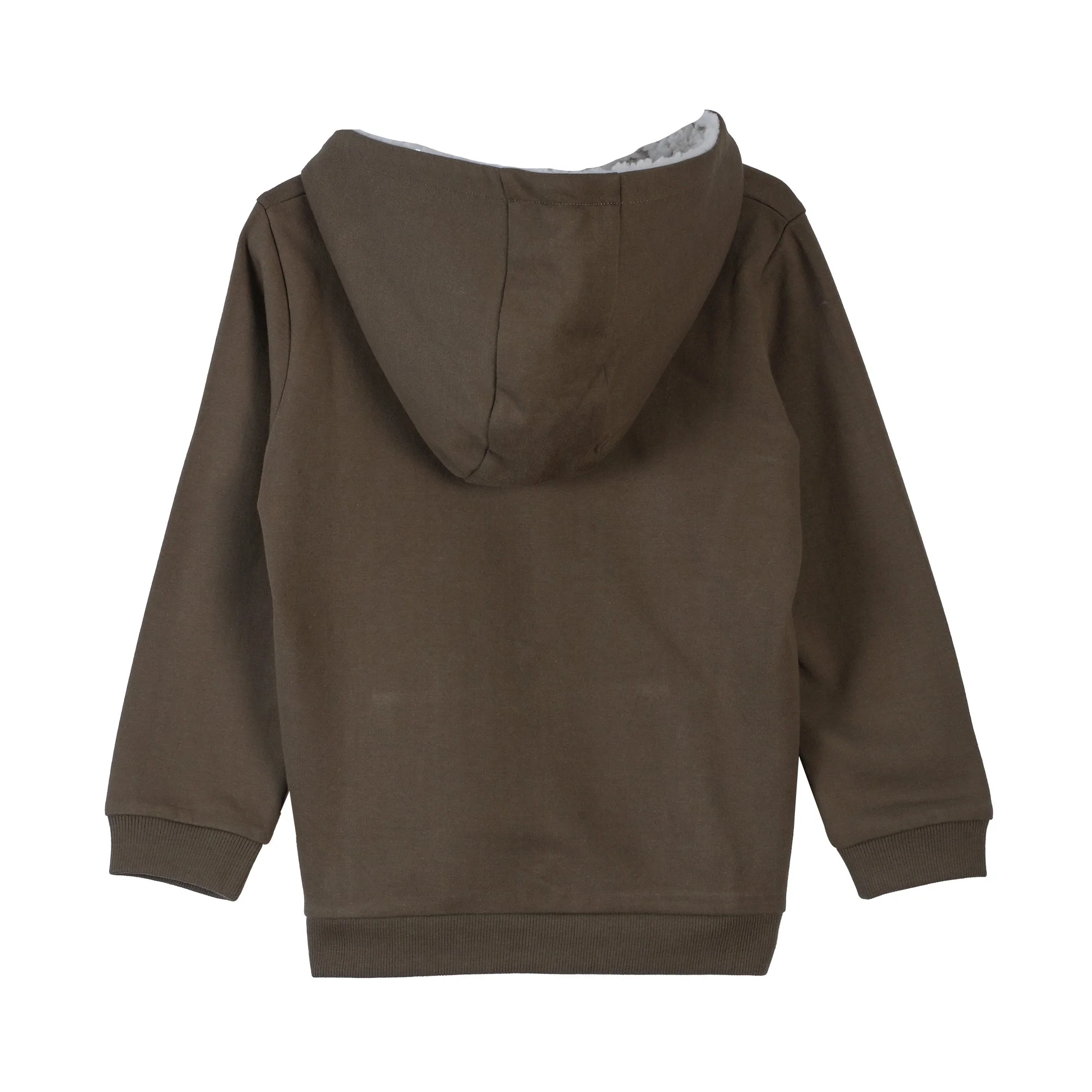 Sweat zippé doublé sherpa 3/12 ans - Kaki - Image 2