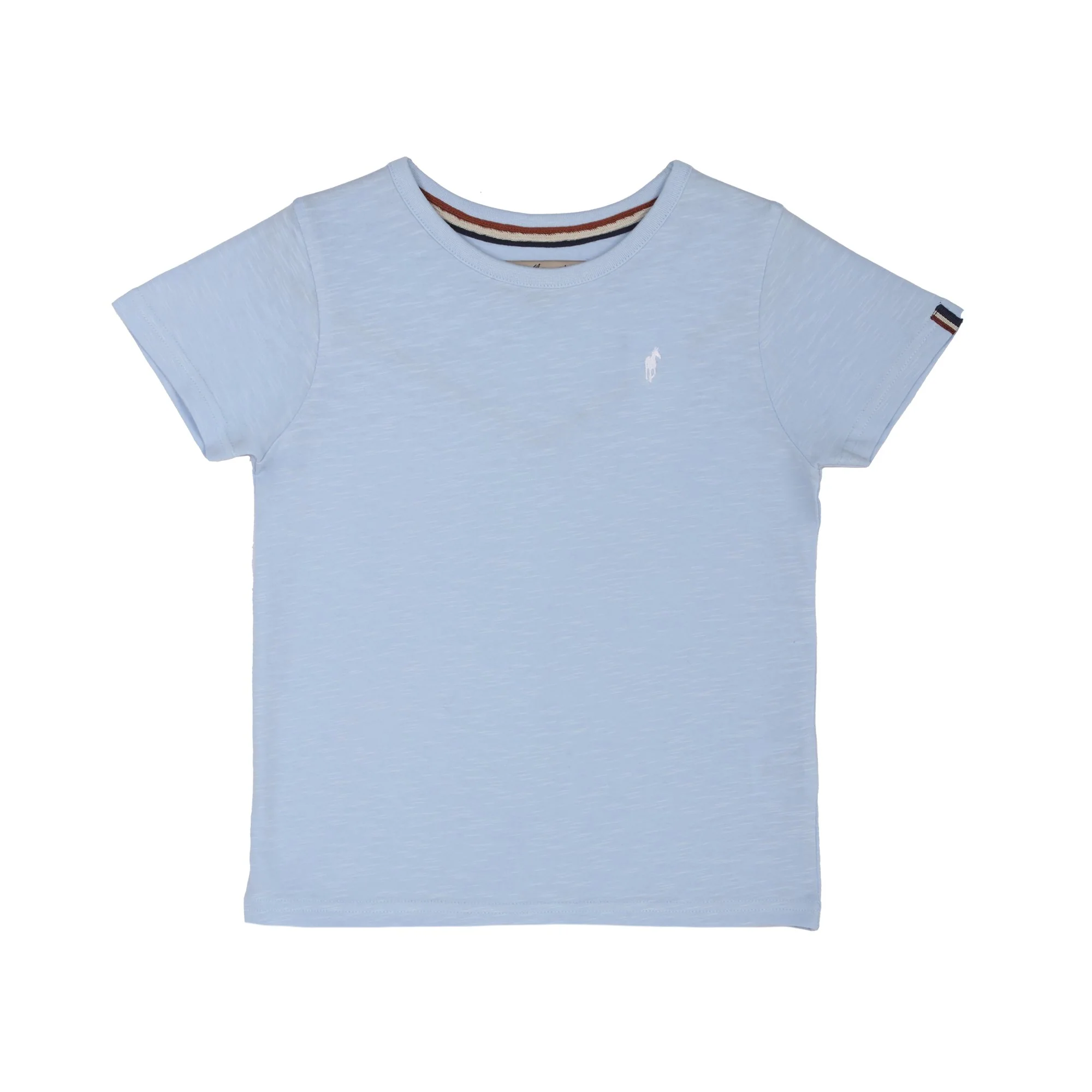 T-shirt manches courtes avec broderie - Bleu