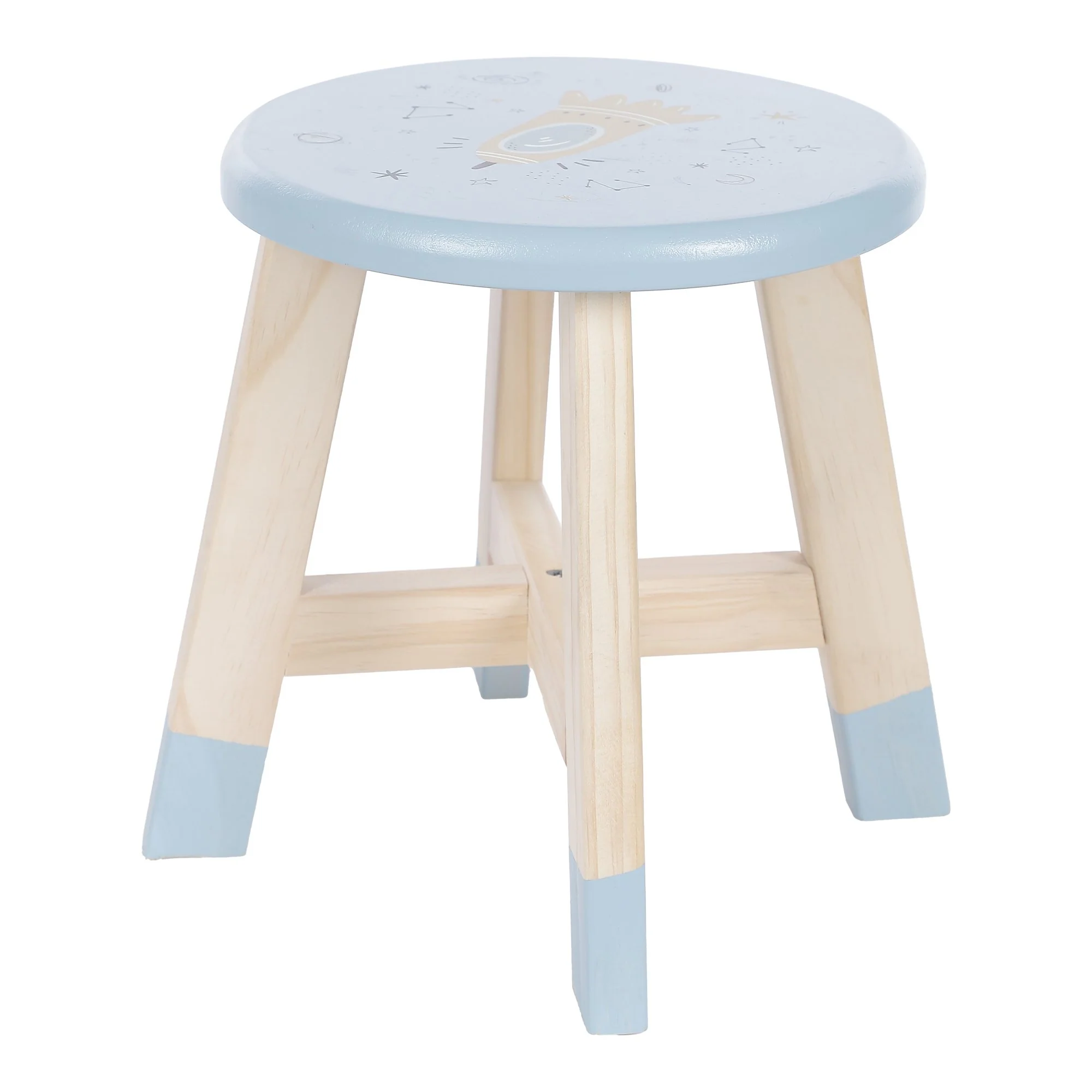 Tabouret en bois pour enfant  - Bleu