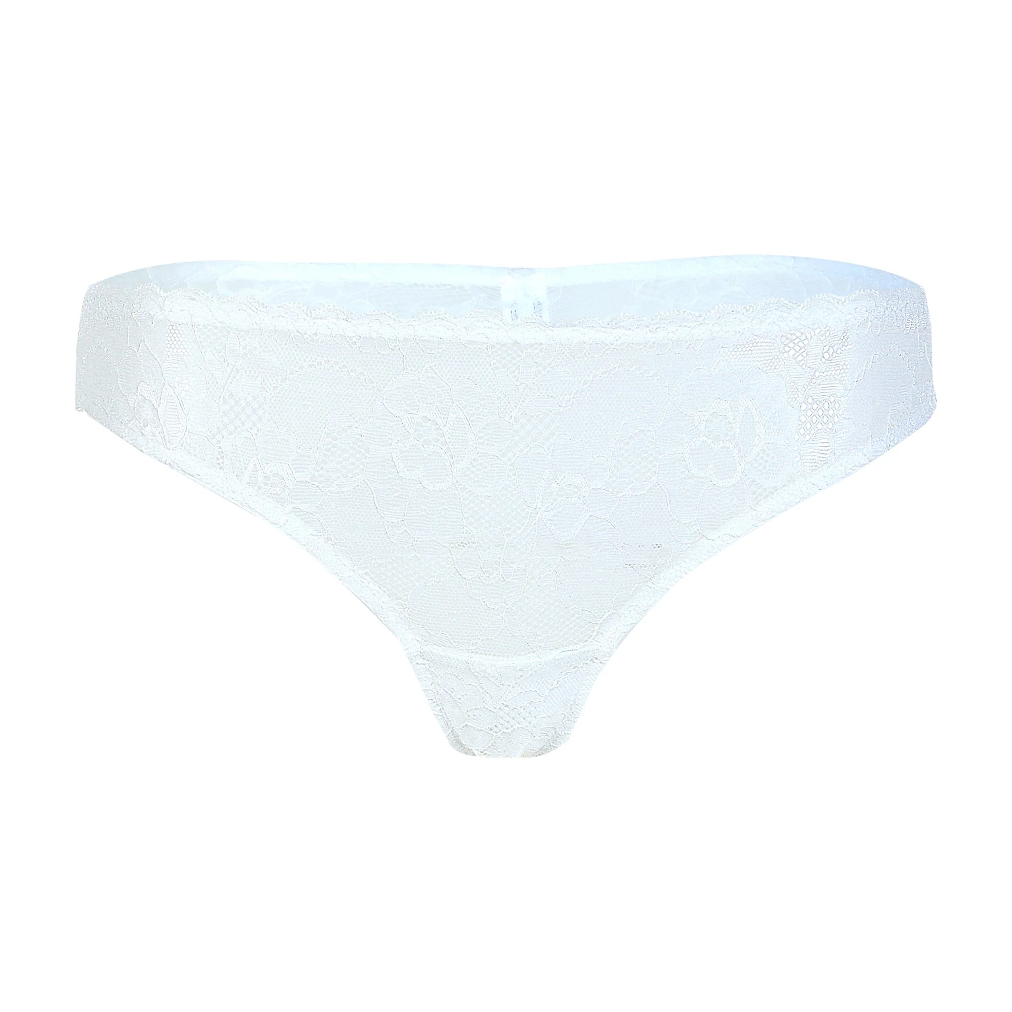 Tanga en dentelle ivoire - Blanc