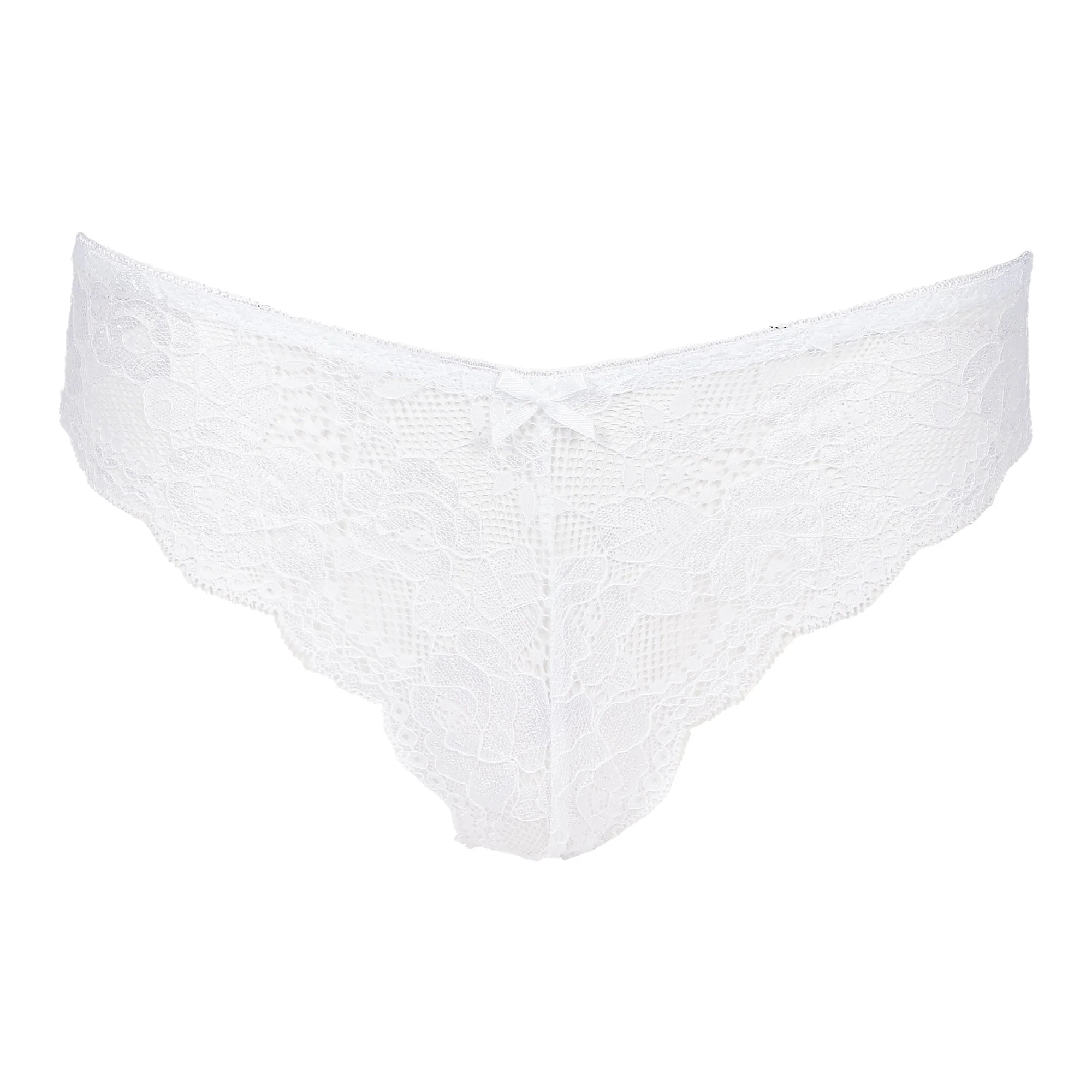Tanga ou shorty blanc et argent - Blanc