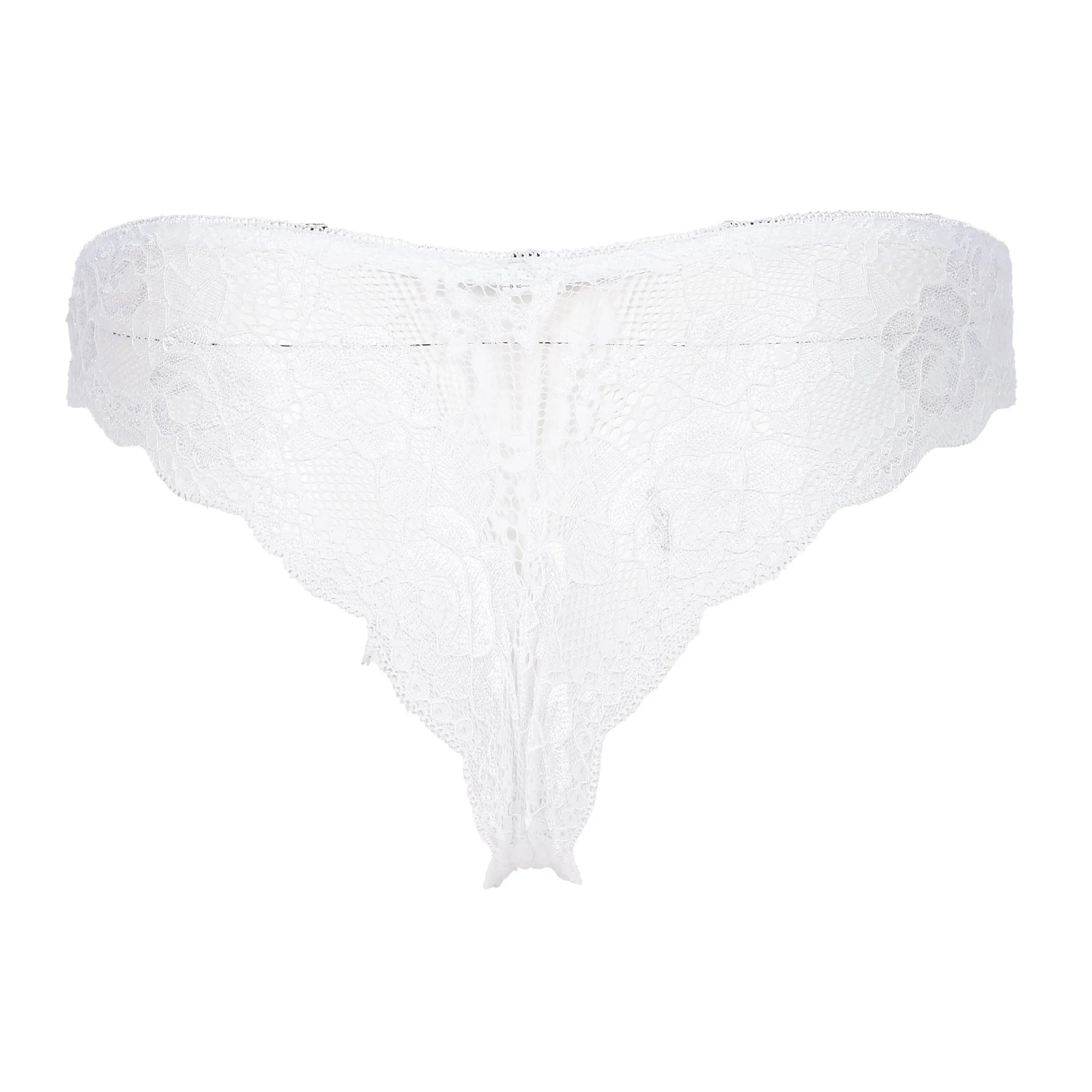 Tanga ou shorty blanc et argent - Blanc - Image 2