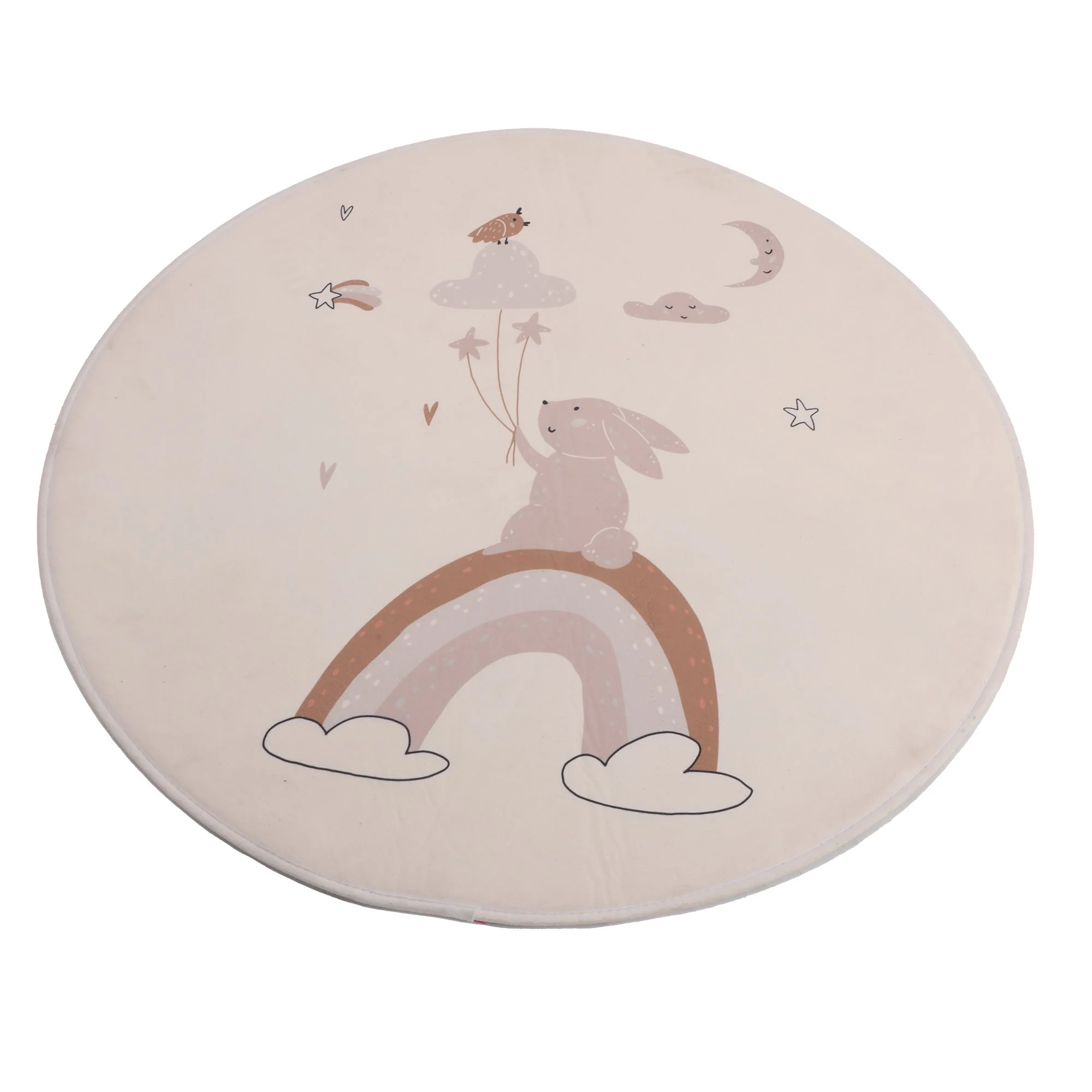 Tapis rond pour enfant  - Beige