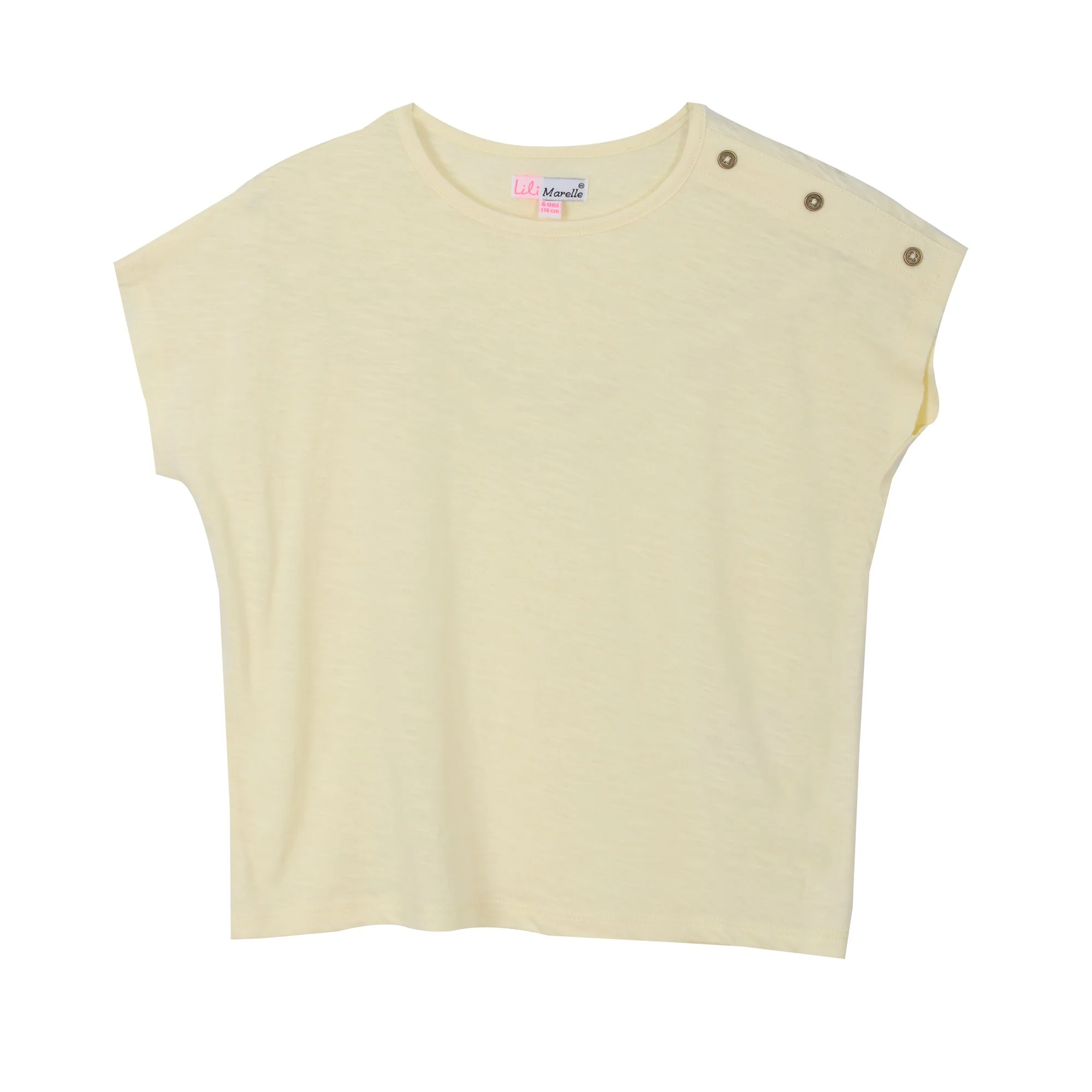 Tee-shirt boutons épaule 3/6 ans - Jaune