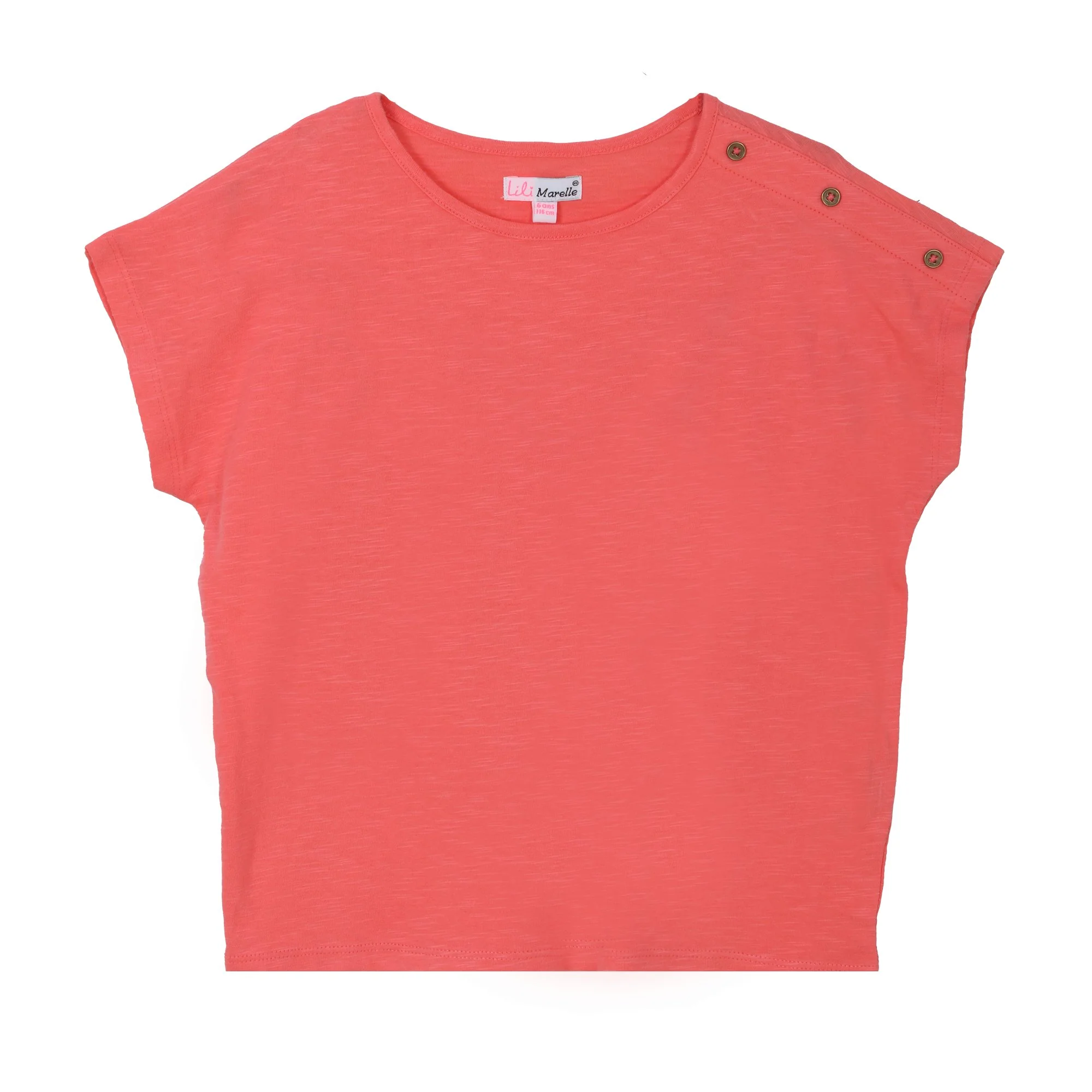 Tee-shirt boutons épaule 3/6 ans - Orange