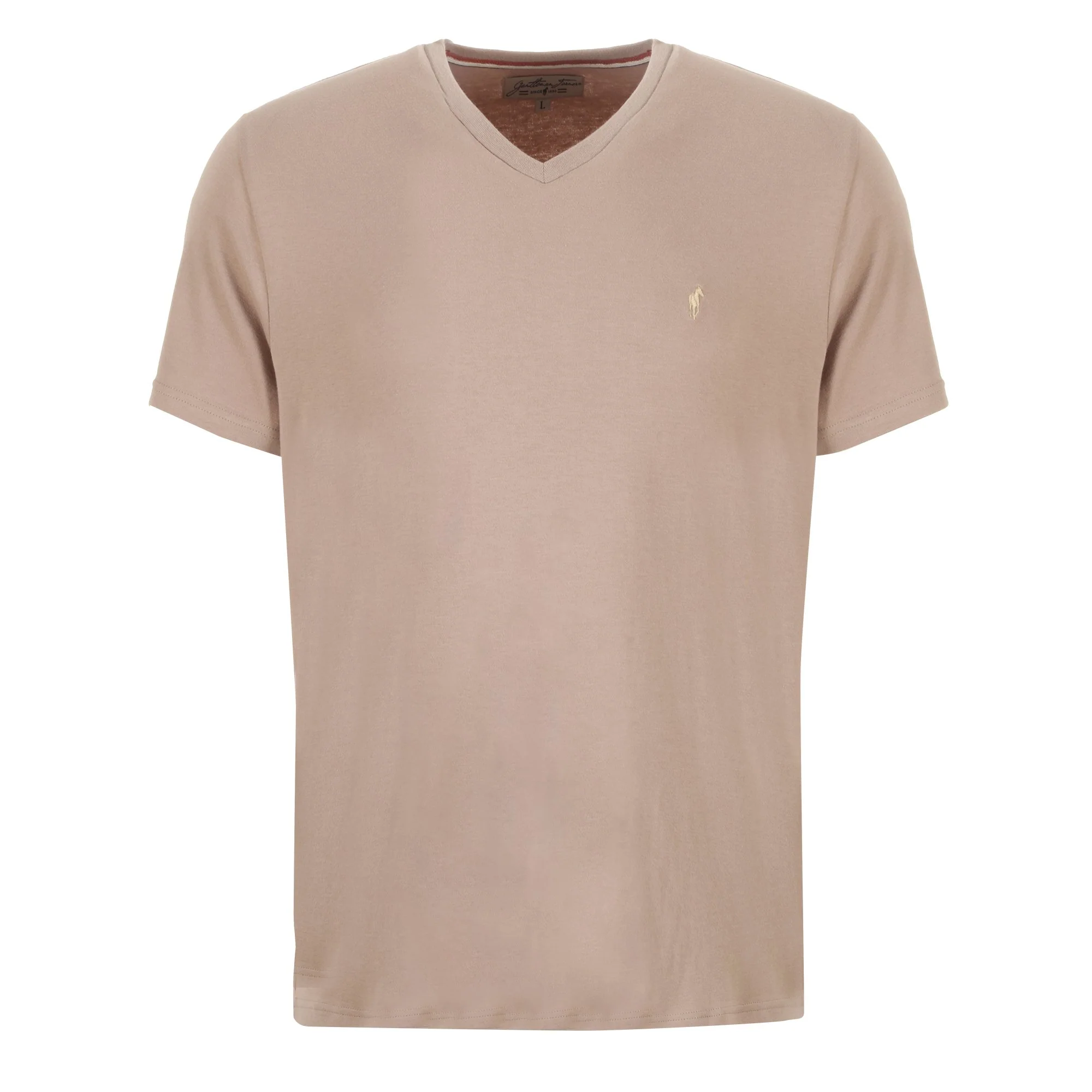 Tee-shirt col V - Beige