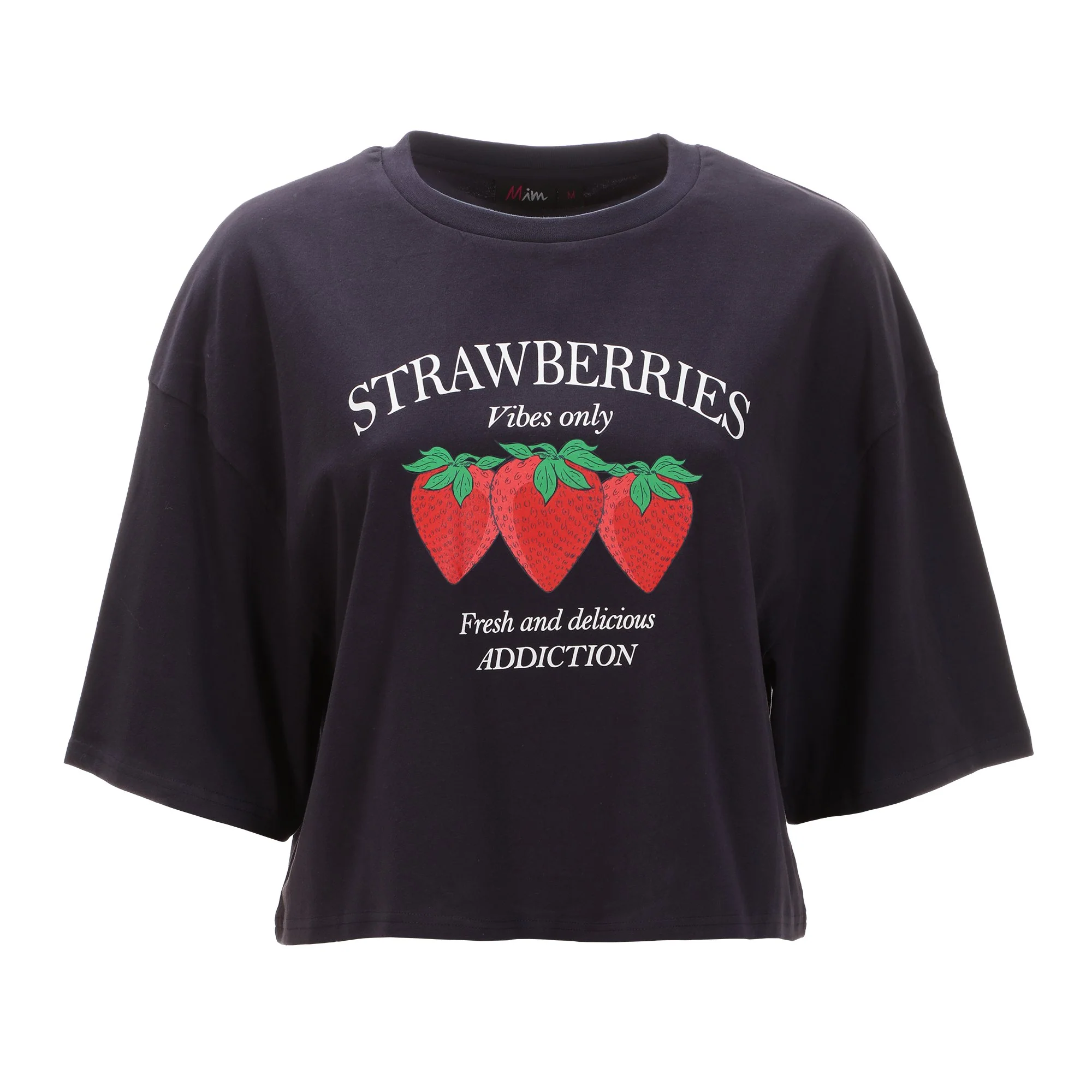 Tee shirt crop top  - Bleu foncé