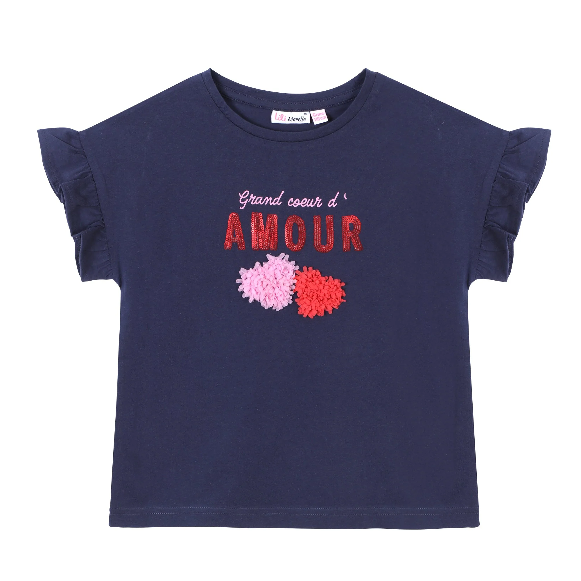 Tee-shirt manches courtes 3/10 ans - Bleu foncé